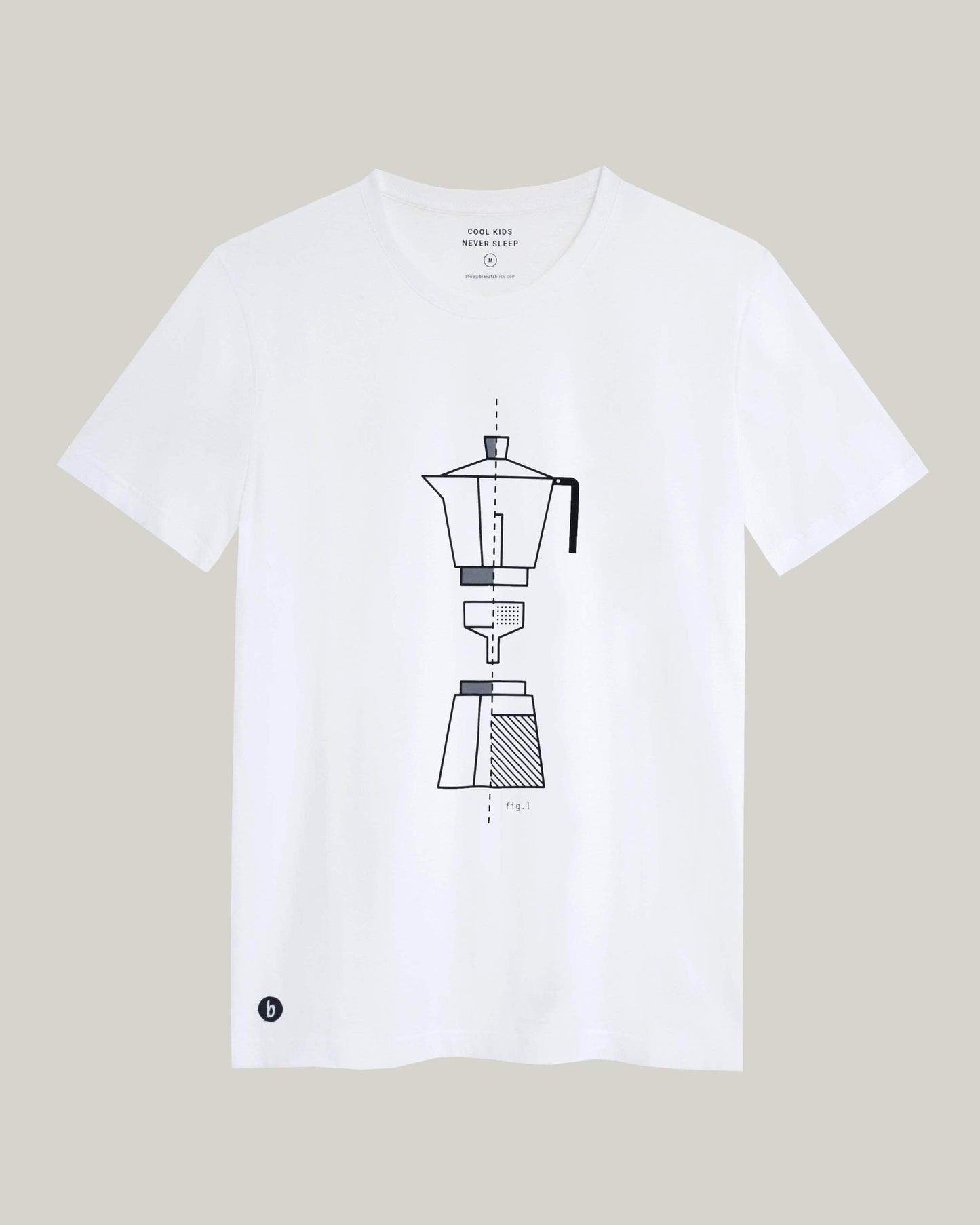 T-shirt blanc imprimé en coton bio - how to moka