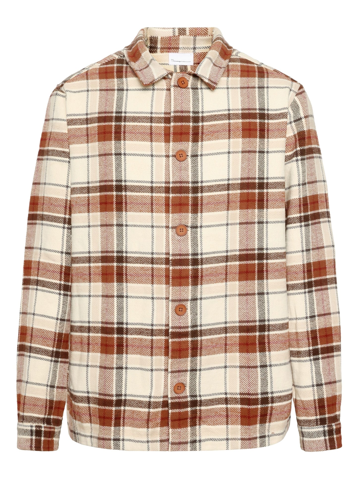Surchemise à carreaux en coton bio | beige "big checked heavy flannel overshirt beige check"
