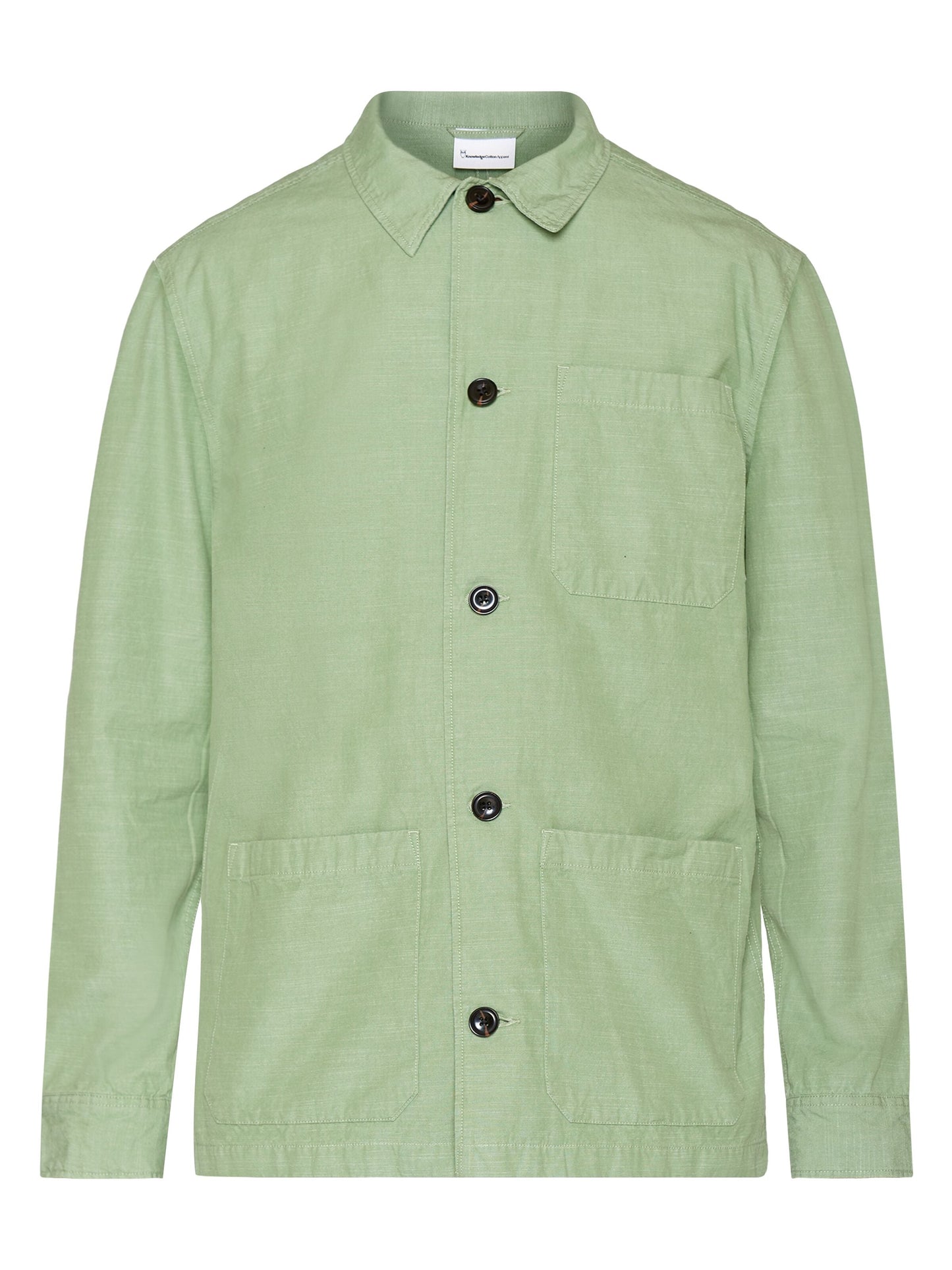 Surchemise en coton bio | vert "slub yarn overshirt shale green"