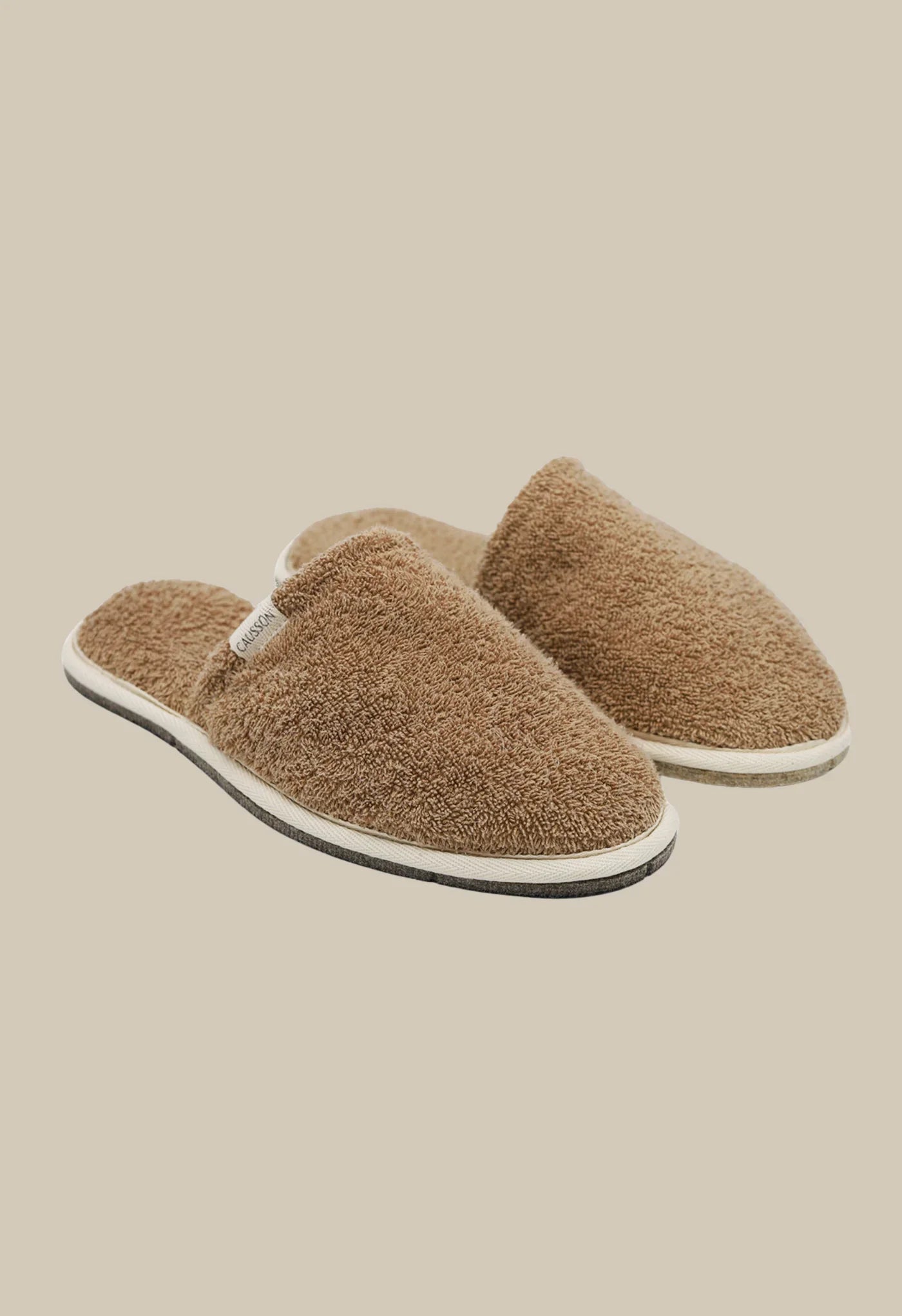 Chaussons en éponge et laine recyclée | marron "simone éponge moka"