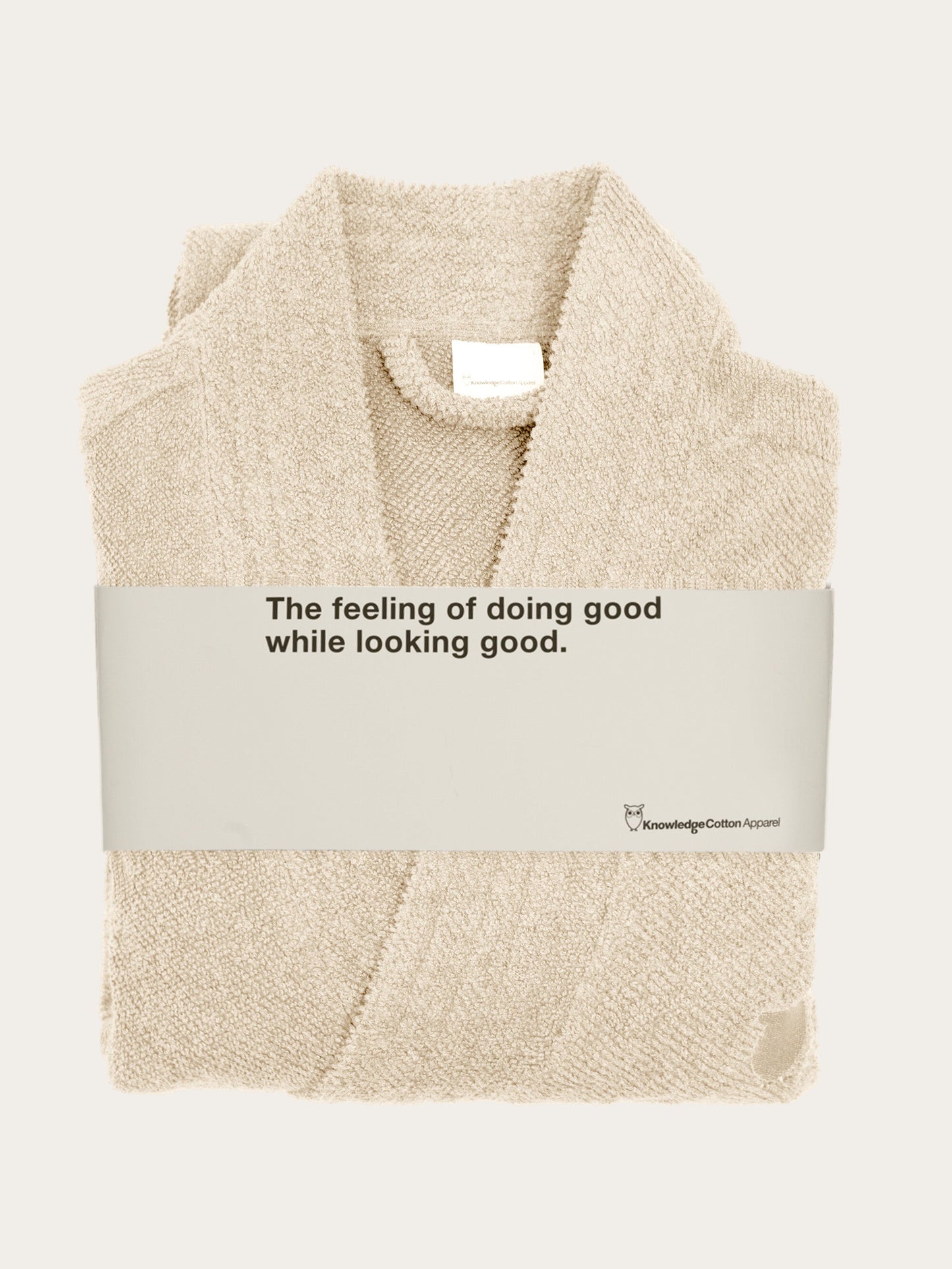 Peignoir en coton bio | beige "bathrobe buttercream"