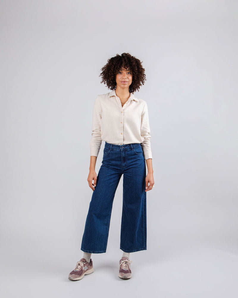 Chemise en coton bio | écru "cosy flannel blouse ecru"