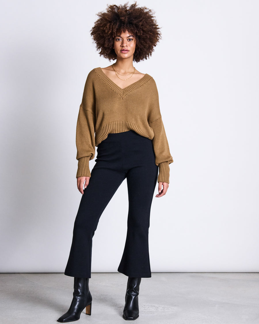 Pull oversize en coton bio | Marron "luz walnut"