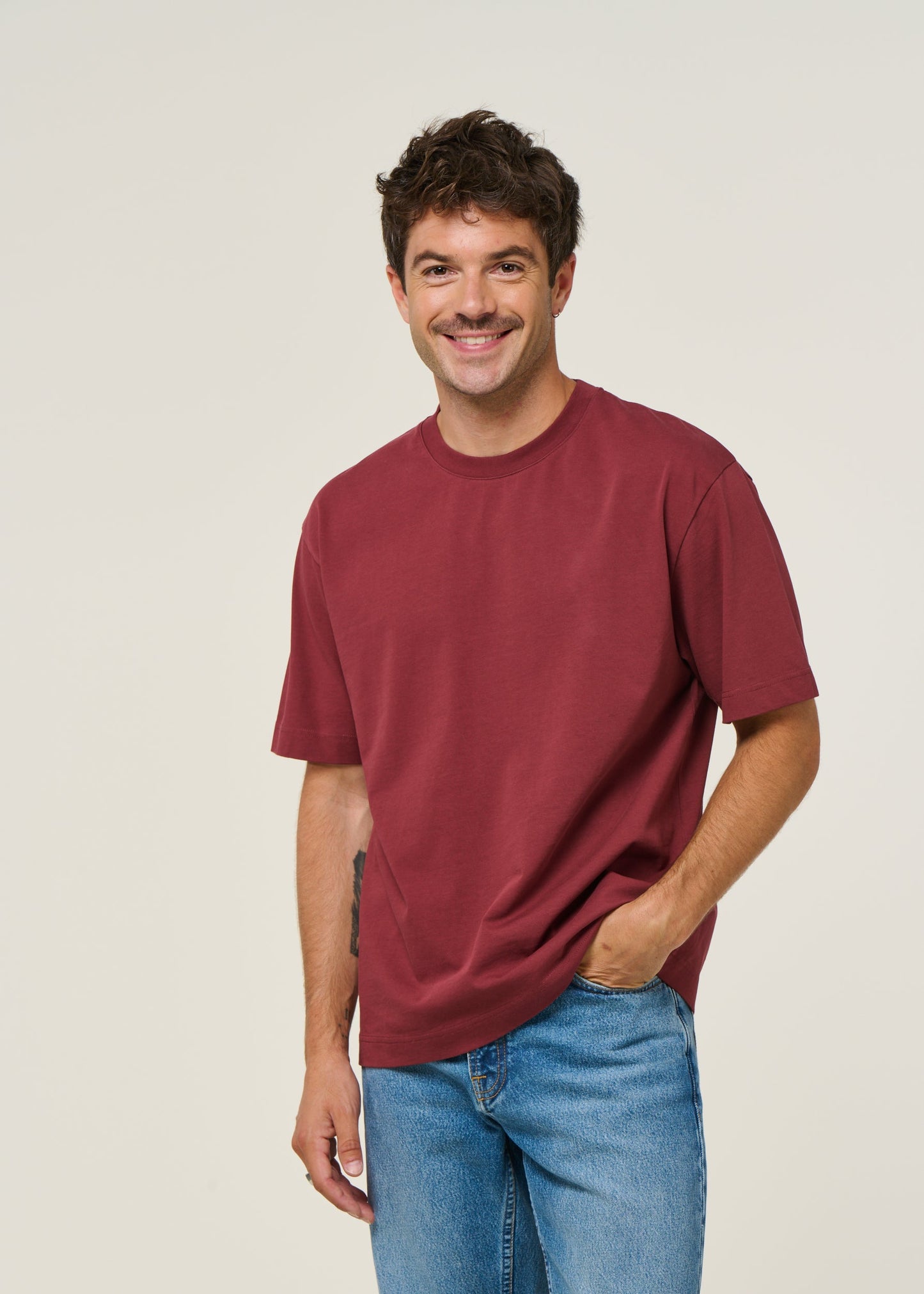 T-shirt oversize en coton bio | bordeaux