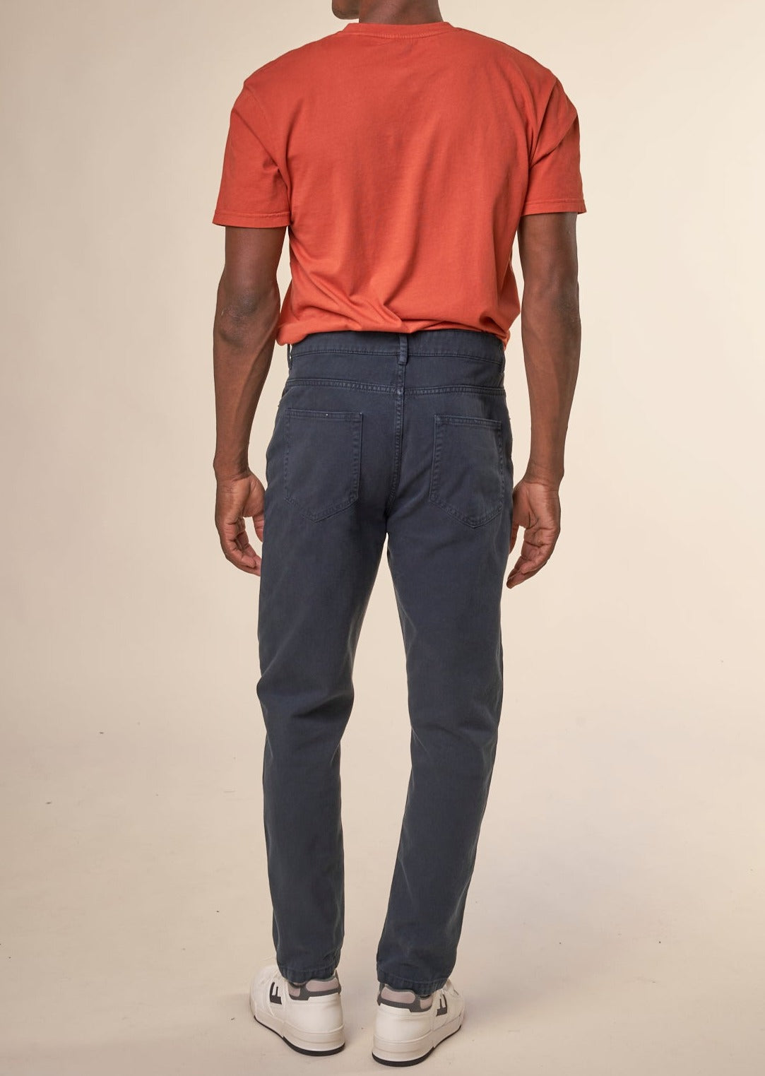 Pantalon en sergé de coton bio | Marine "tim tapered twill 5-pocket pants total eclipse"
