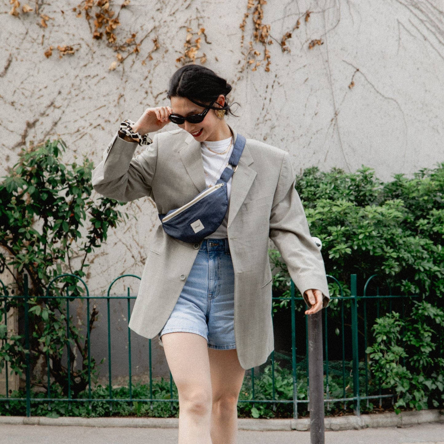 Banane made in France en coton upcyclé | bleu "jean"