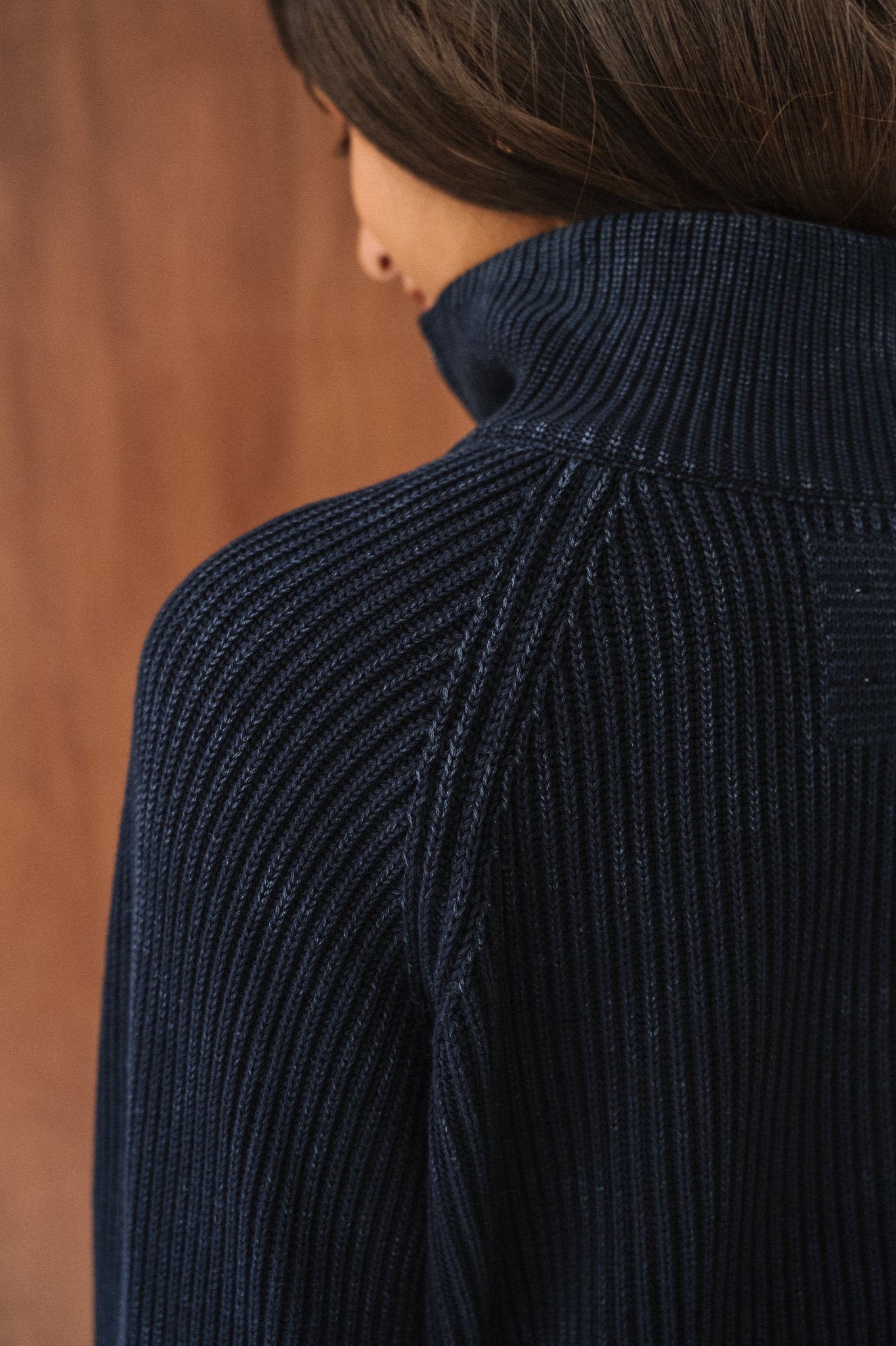 Pull col zippé en coton bio | bleu "ronyiaas gmt dye - night sky"