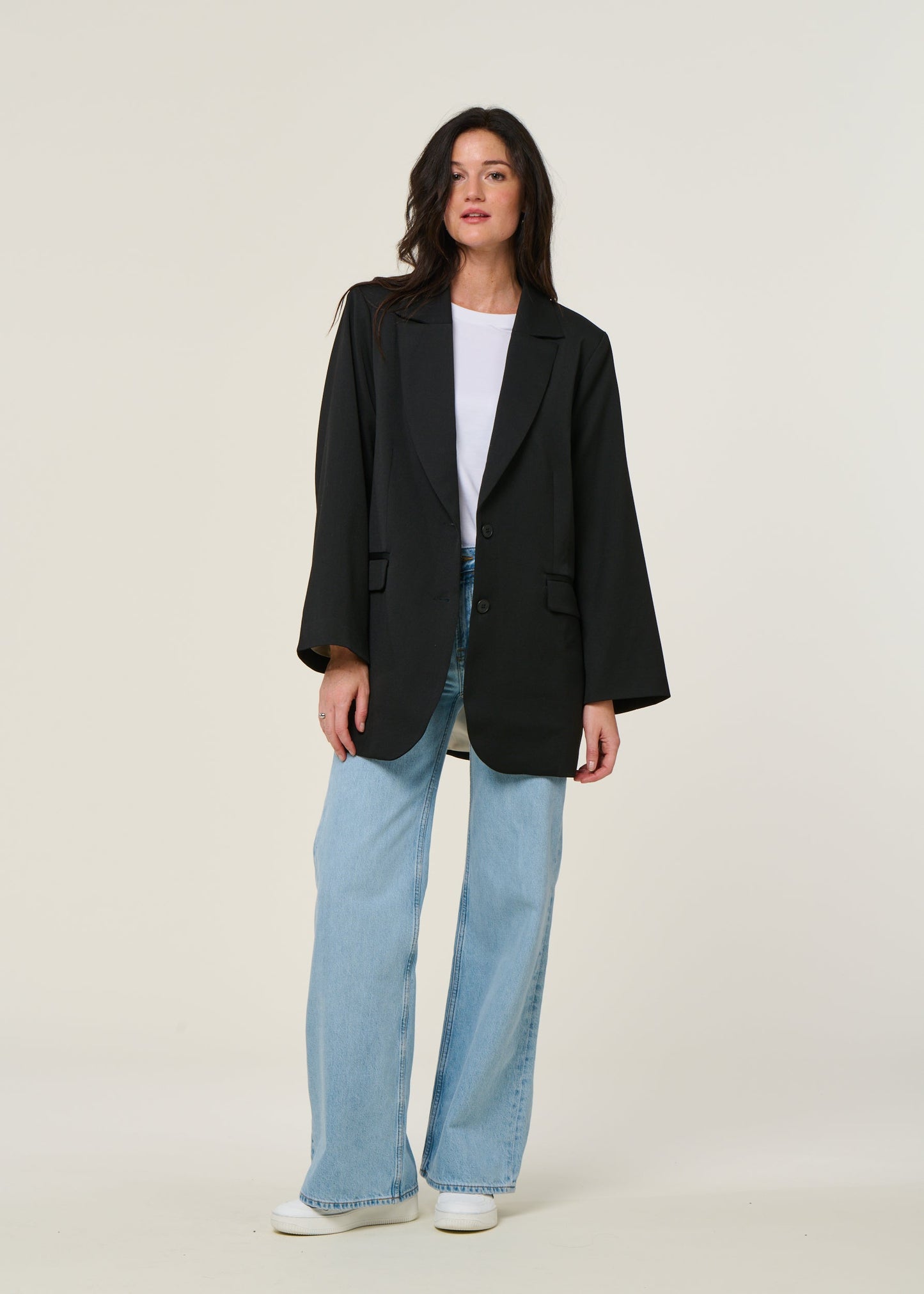 Blazer noir en recyclé et tencel - durance black