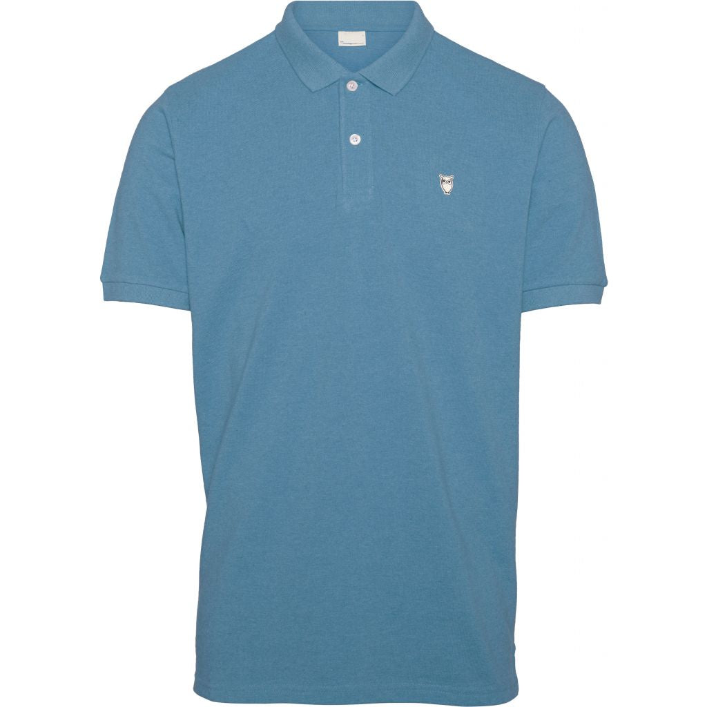 Polo bleu clair en coton bio - Pique polo