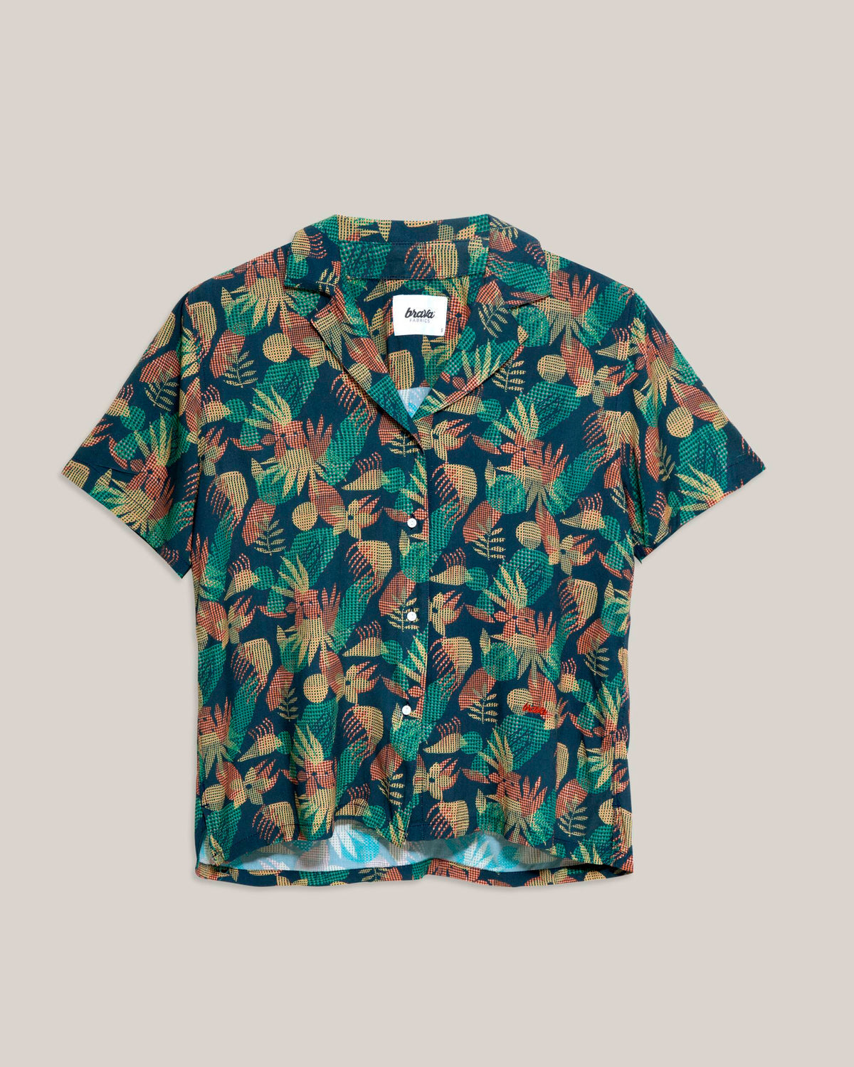 Chemisette à motifs en ecovero | bleu "flower vichy aloha blouse navy"