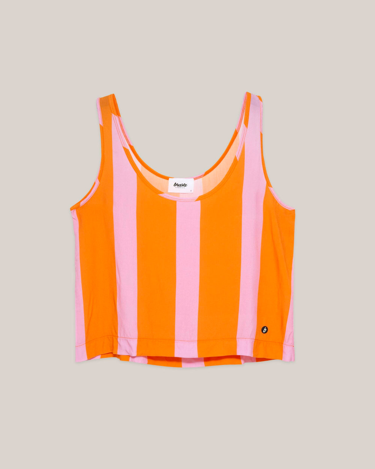 Débardeur en tencel | rayé bicolore "colorblock tank top orange"