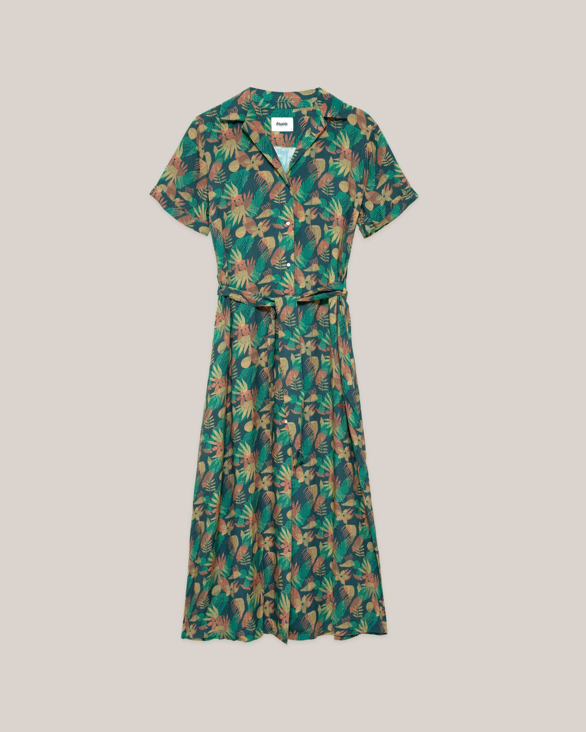Robe longue en ecovero | bleu à motifs "flower vichy dress navy blue"