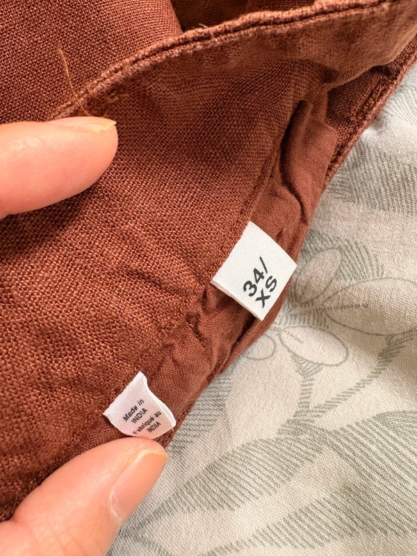 Short en lin bio | Marron 'posey wide high-rise linen shorts tiramisu'