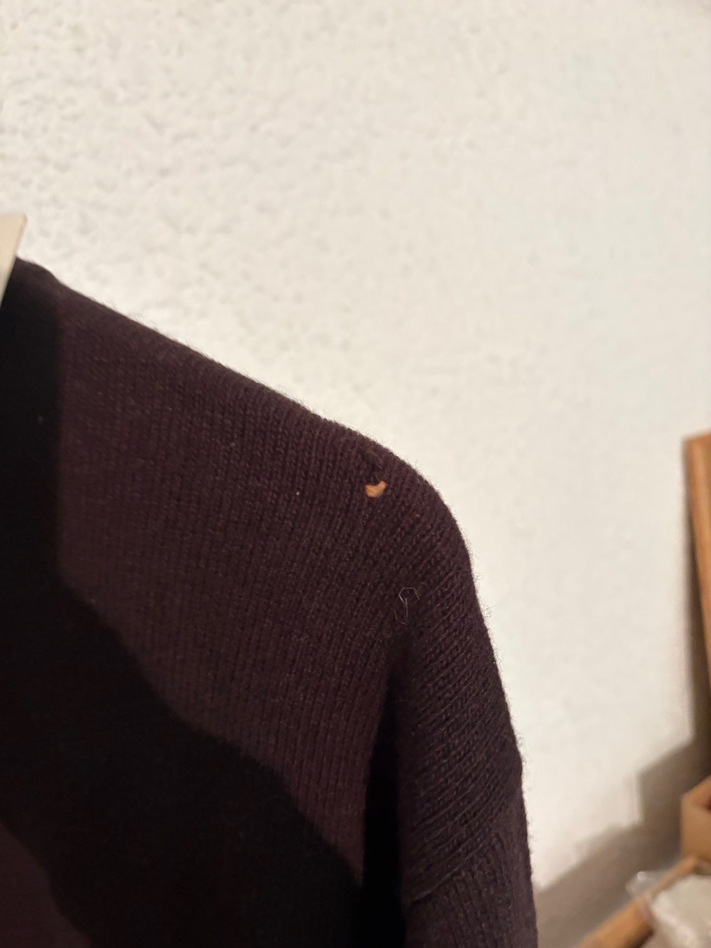 Pull ample marron en laine bio | marron 'lambswool crew neck knit - chocolate torte'