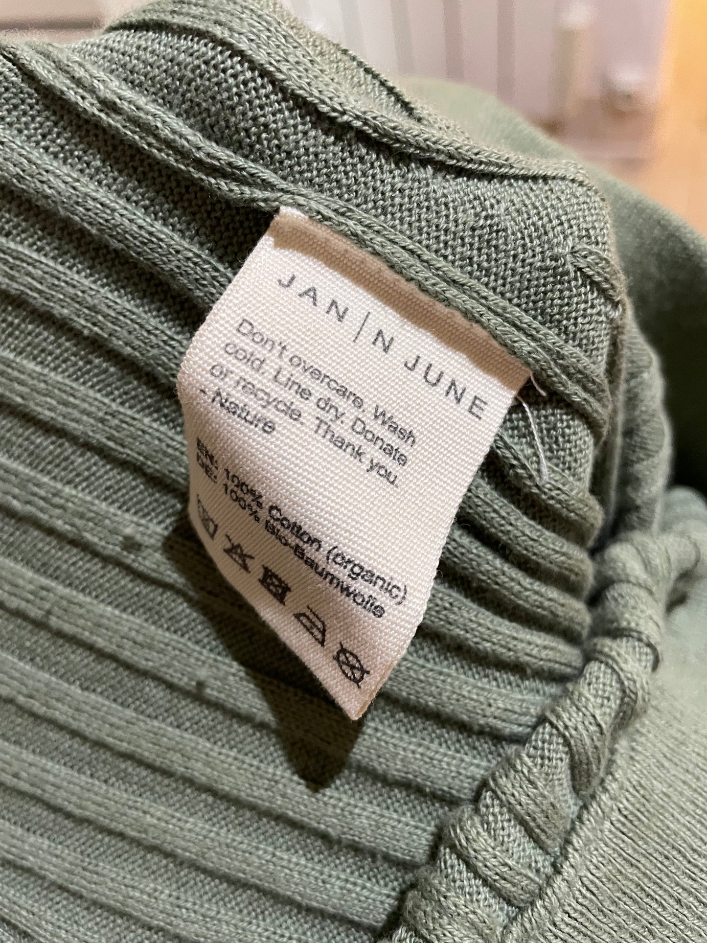 Jupe longue côtelée en coton bio | vert 'ebba sea spray'