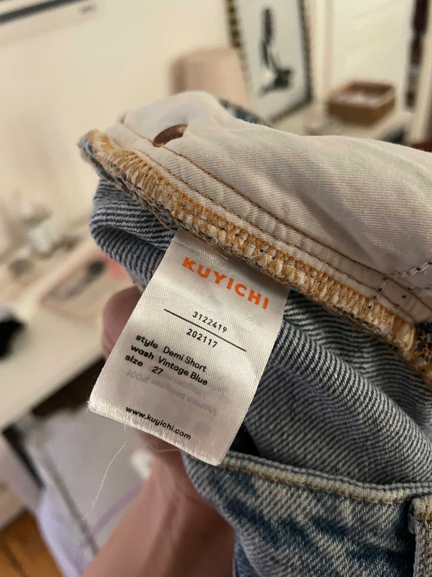 Short en jean en coton bio - demi short vintage blue