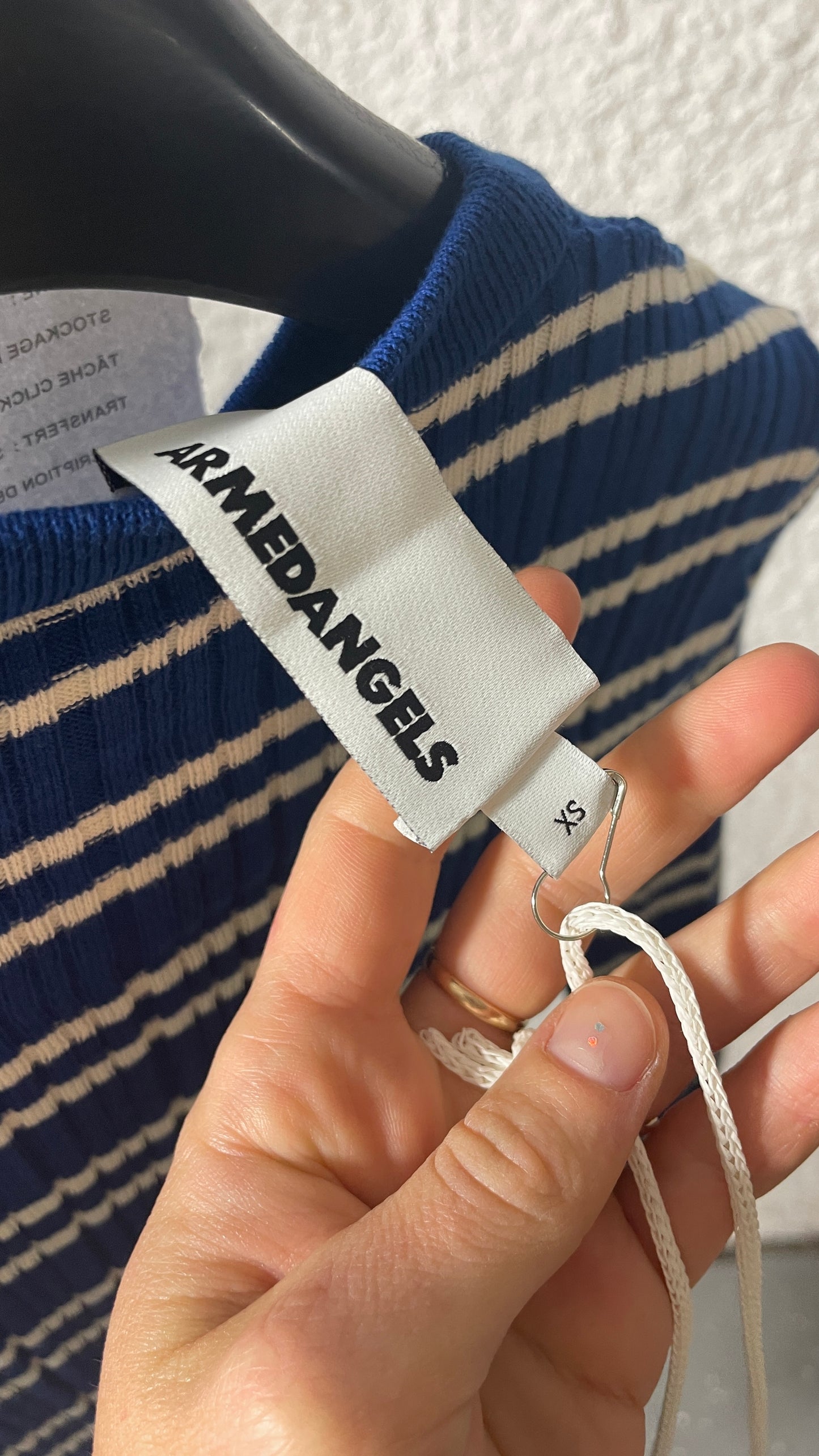 Sous-pull côtelé en coton biologique | bleu 'alaania - lapis blue-oatmilk'