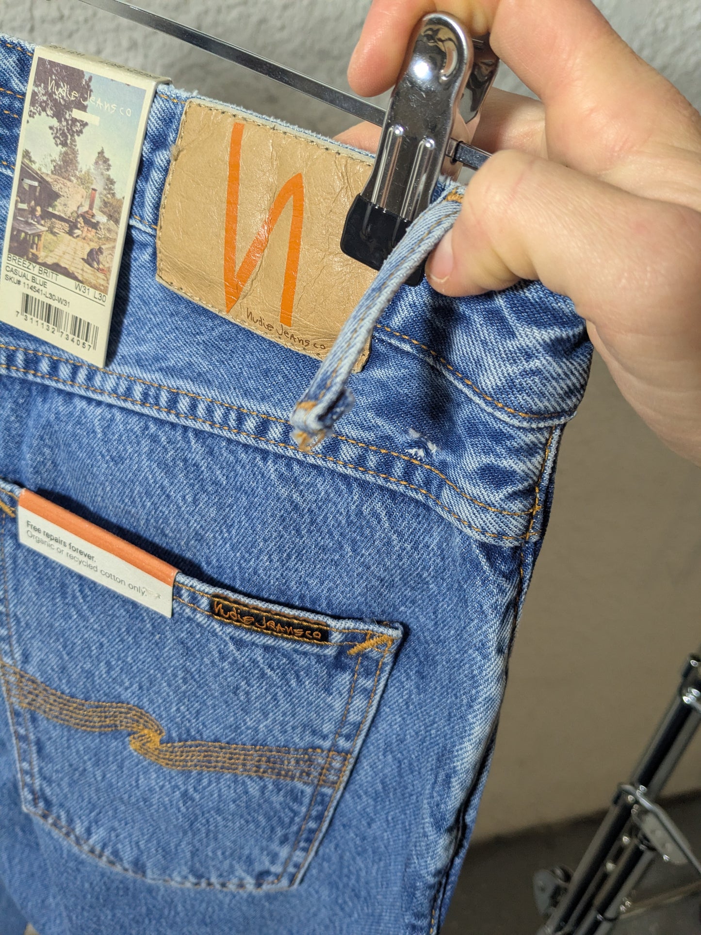 Jean mom en coton bio | bleu 'breezy britt casual blue'