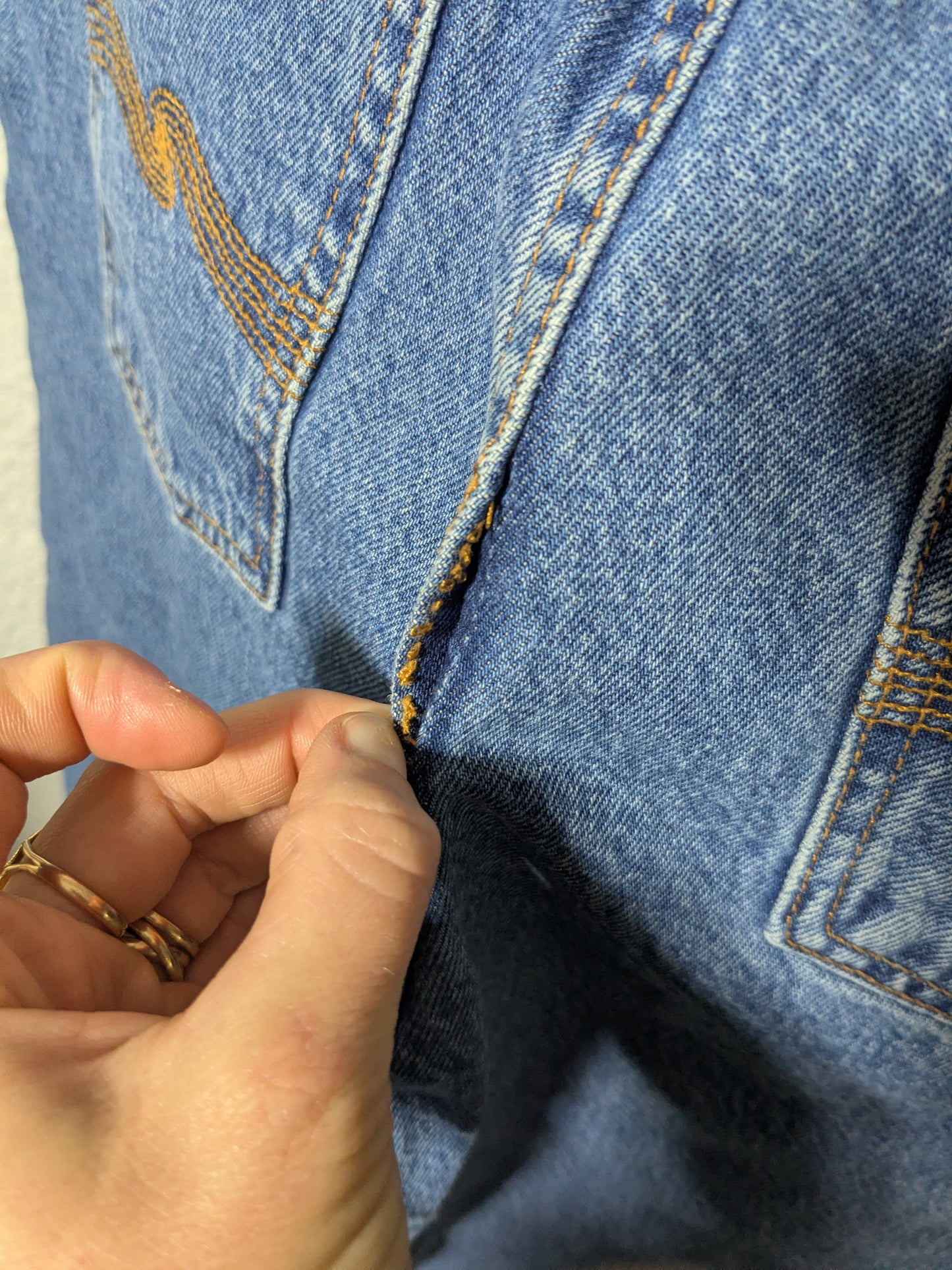 Jean large en coton bio | Bleu 'clean eileen casual blue'