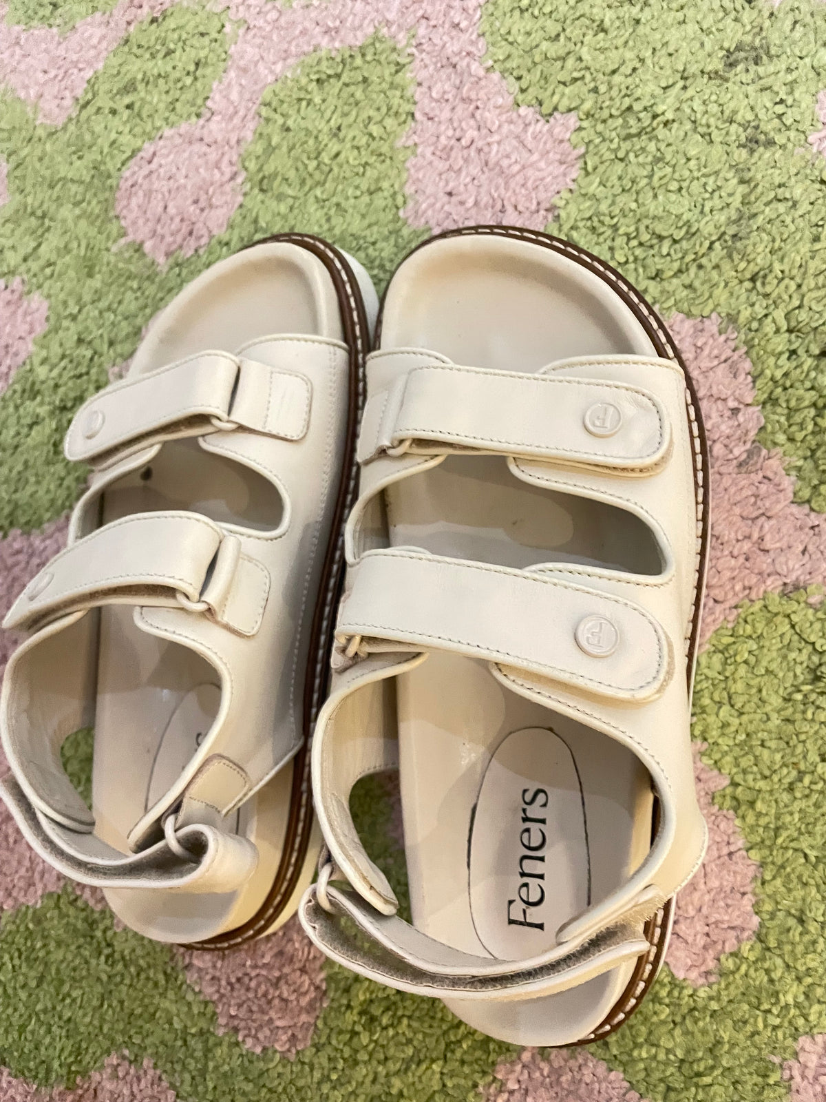 Sandales écrues en cuir vegan - ivory