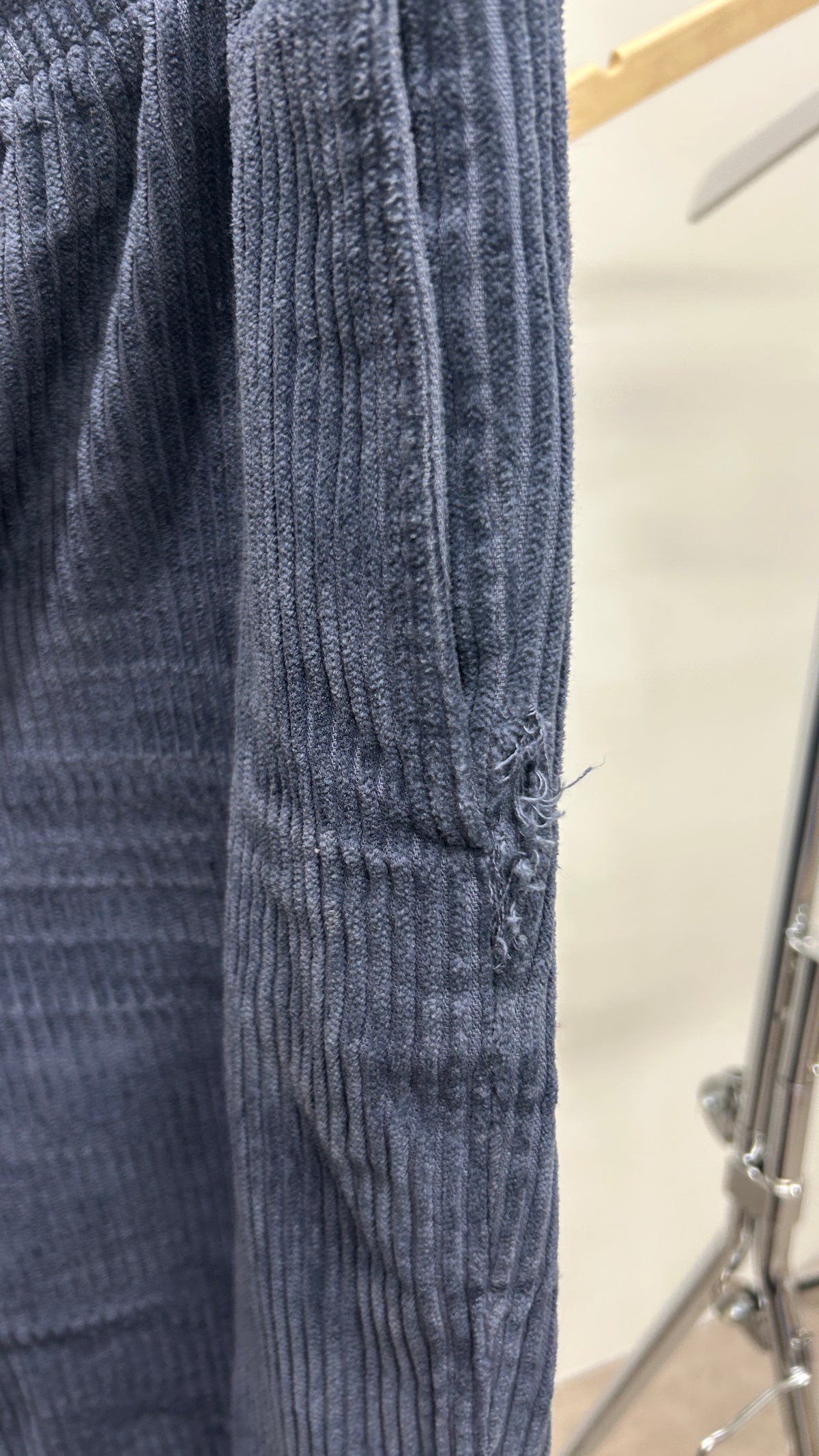 Pantalon large velours côtelé en coton bio | bleu 'cord wide pant - stone blue'
