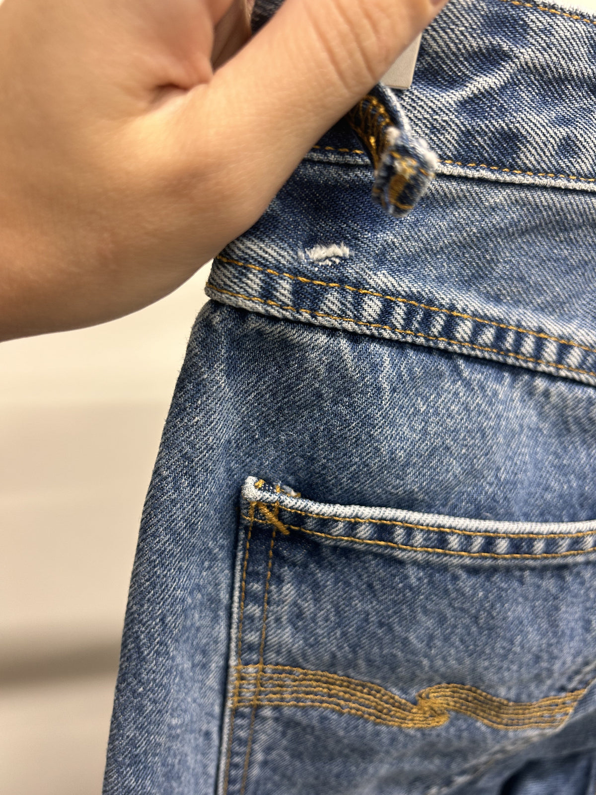 Jean large en coton bio | Bleu 'clean eileen casual blue'