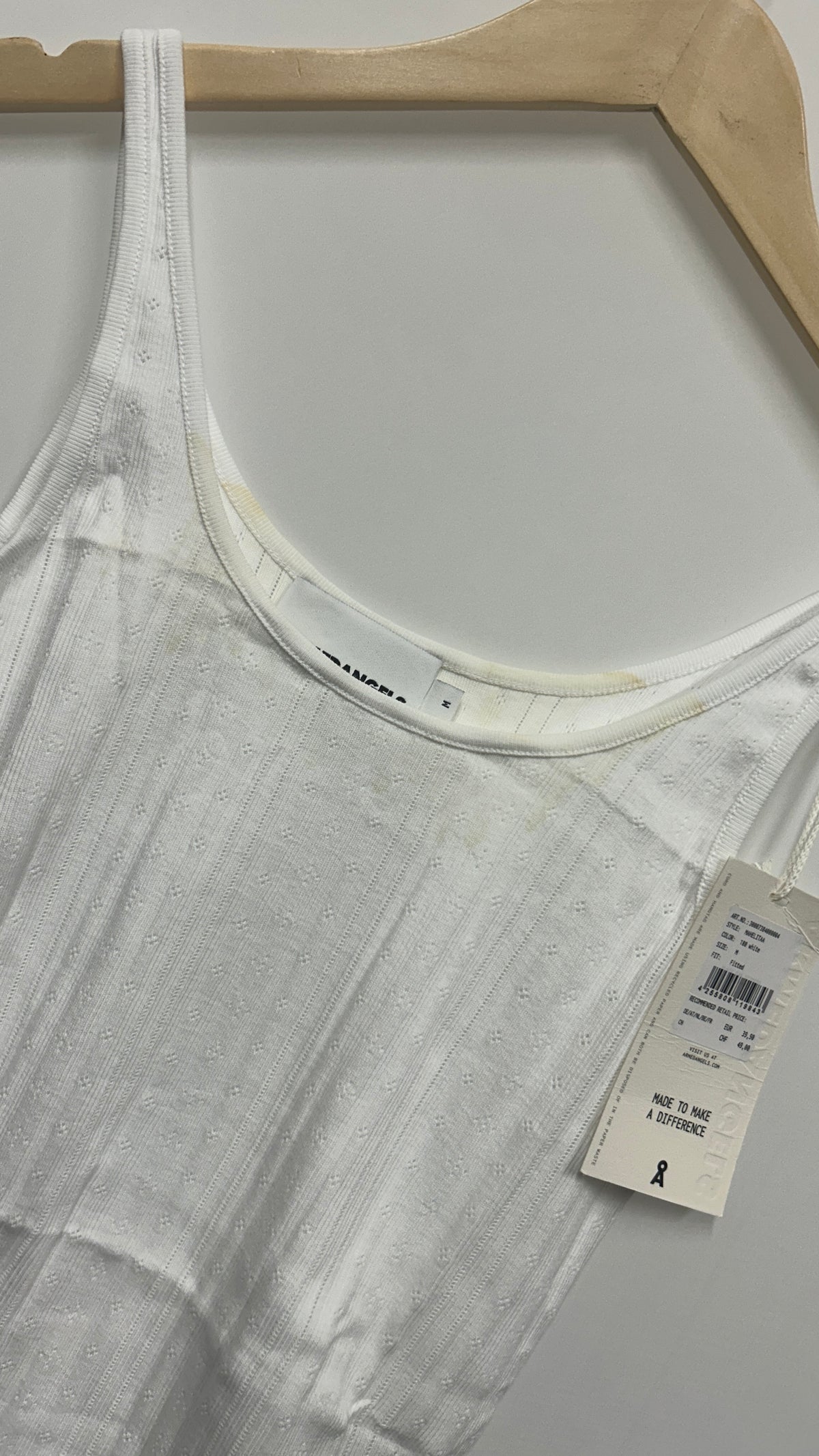 Débardeur pointelle en coton biologique | blanc 'mahelitaa - white'