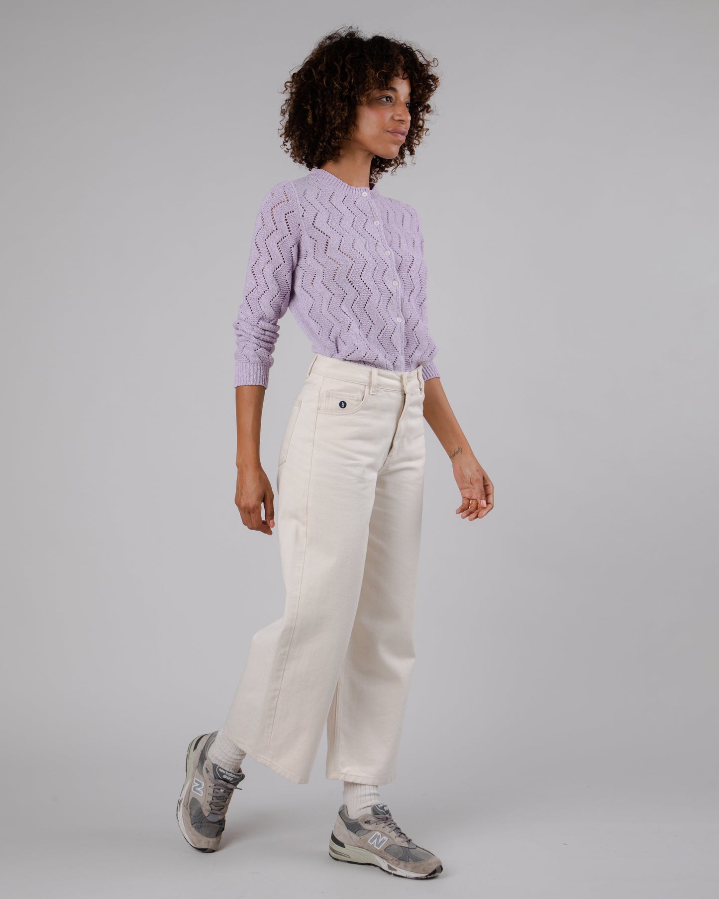 Jean ample en coton bio | écru "5 pocket pant raw white"