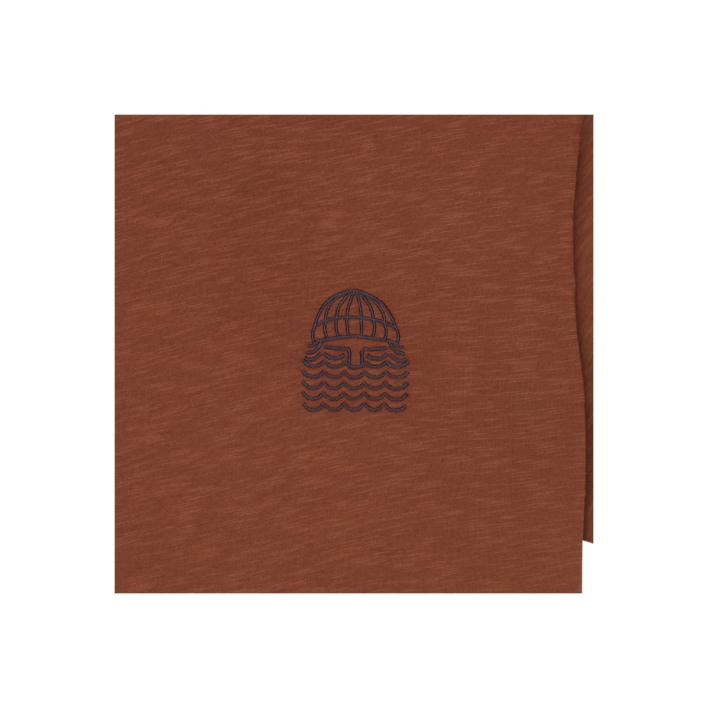 T-shirt brodé en coton bio | marron "auburn mini to the sea tee"