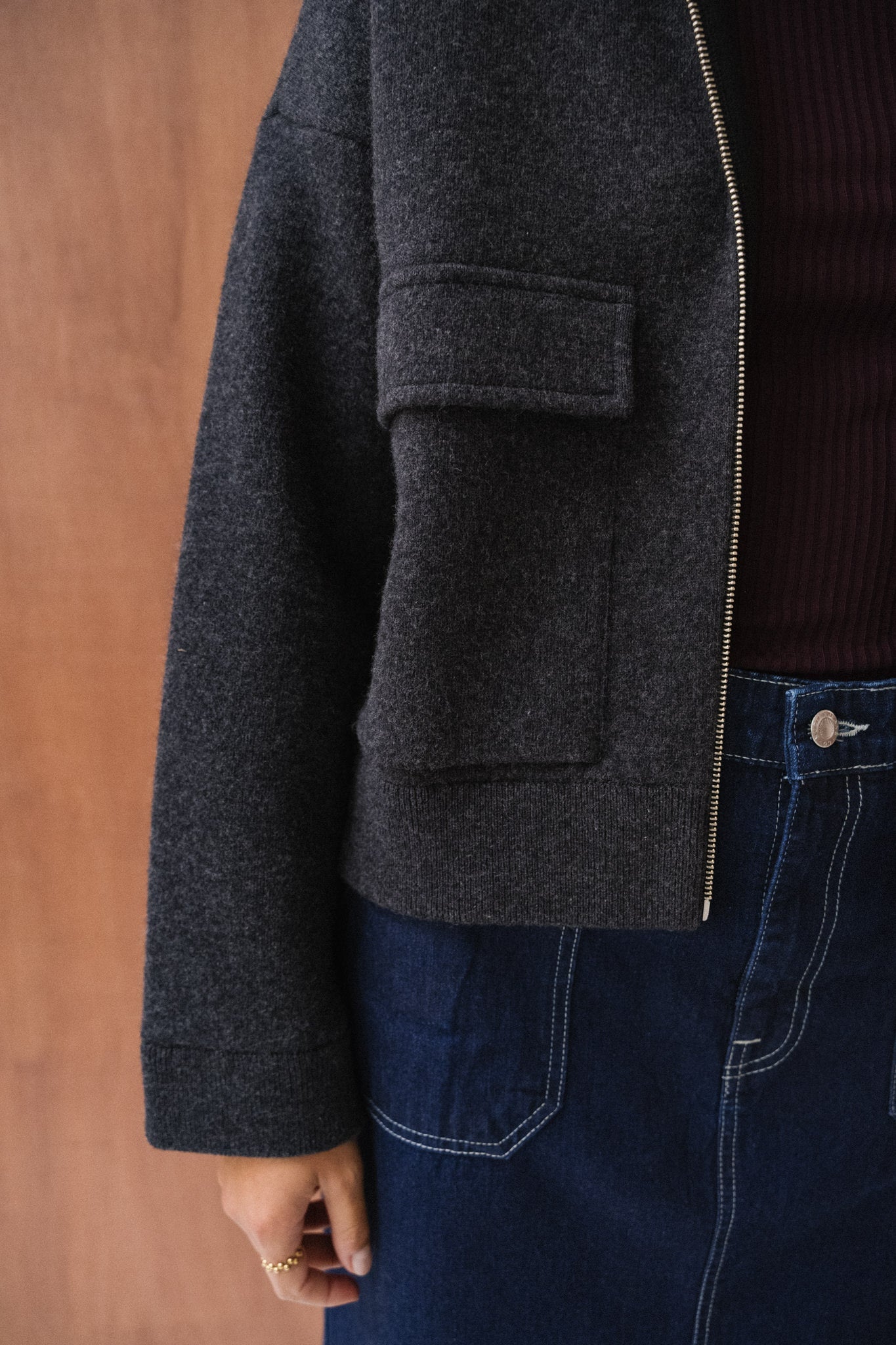 Veste en coton et laine bio | gris "joaniaas - steel melange"