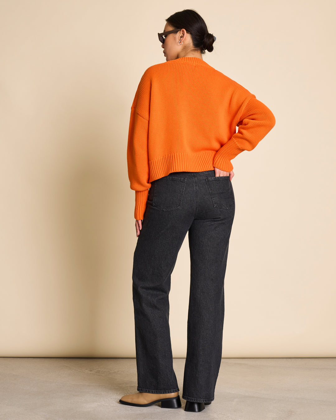 Pull oversize en coton bio | Orange "luz bright orange"