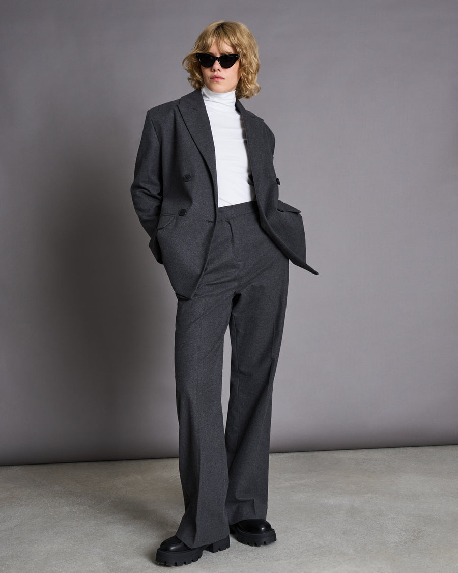 Pantalon ample en coton bio | Gris foncé "coralio dark grey"