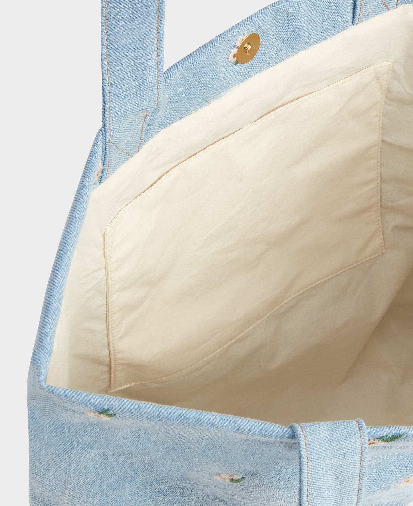 Sac cabas en denim en coton bio | Motifs floraux "ines tote bag petites fleurs"