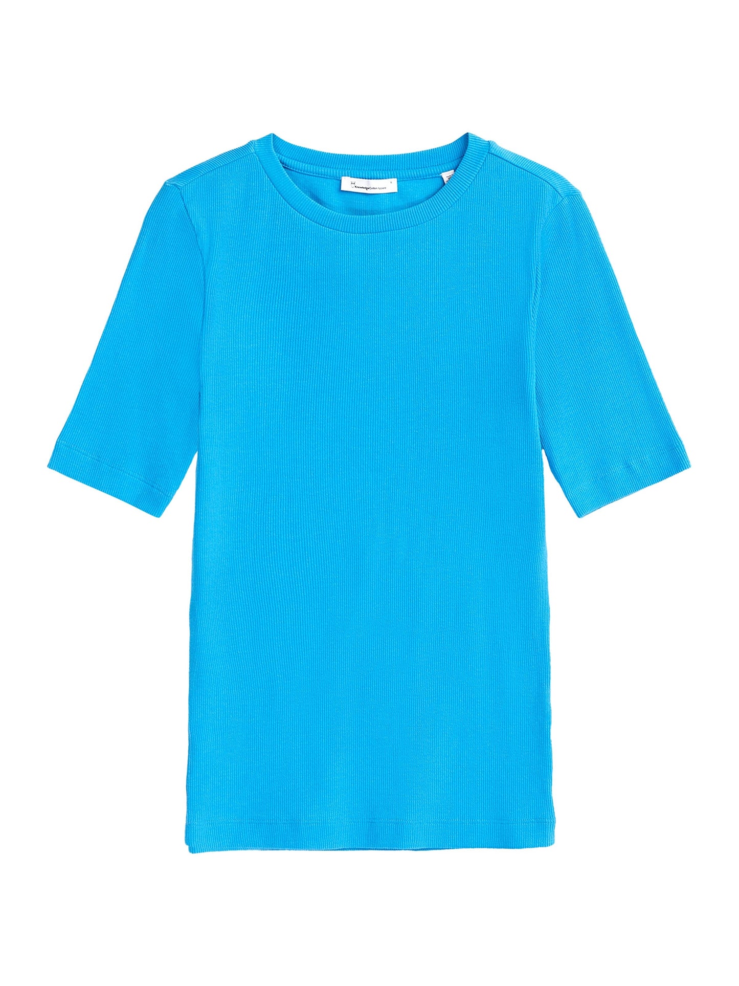T-shirt côtelé en coton bio | bleu "rib t-shirt malibu blue"