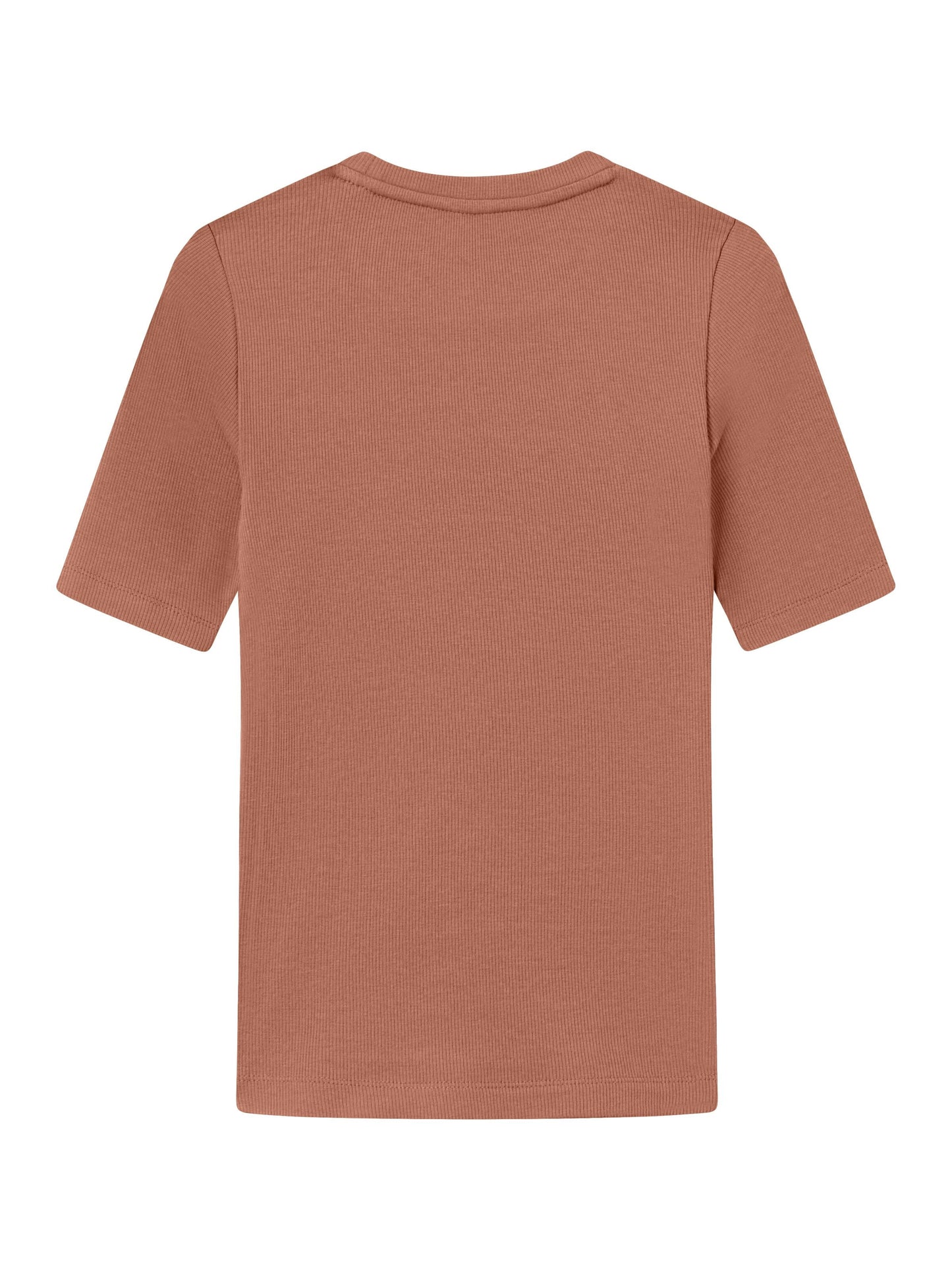 T-shirt en coton bio | vieux rose "rib t-shirt muted clay"