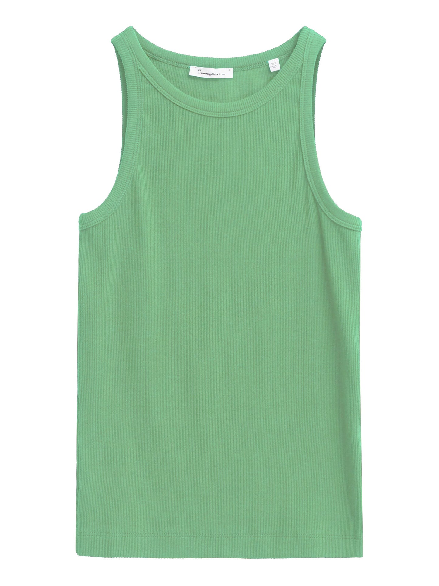 Débardeur côtelé en coton bio | Vert "racer rib top shale green"