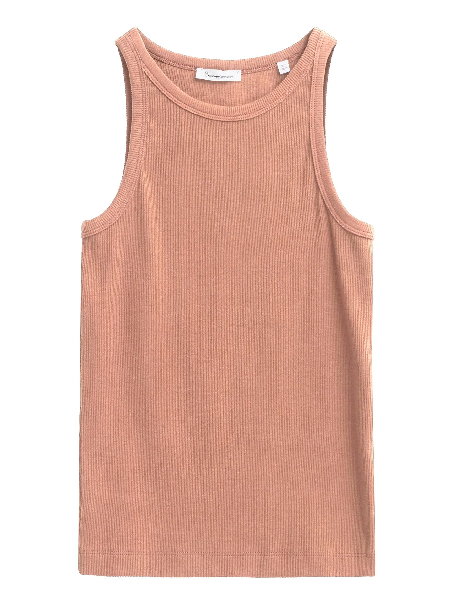 Débardeur côtelé en coton bio | Vieux rose "racer rib top muted clay"