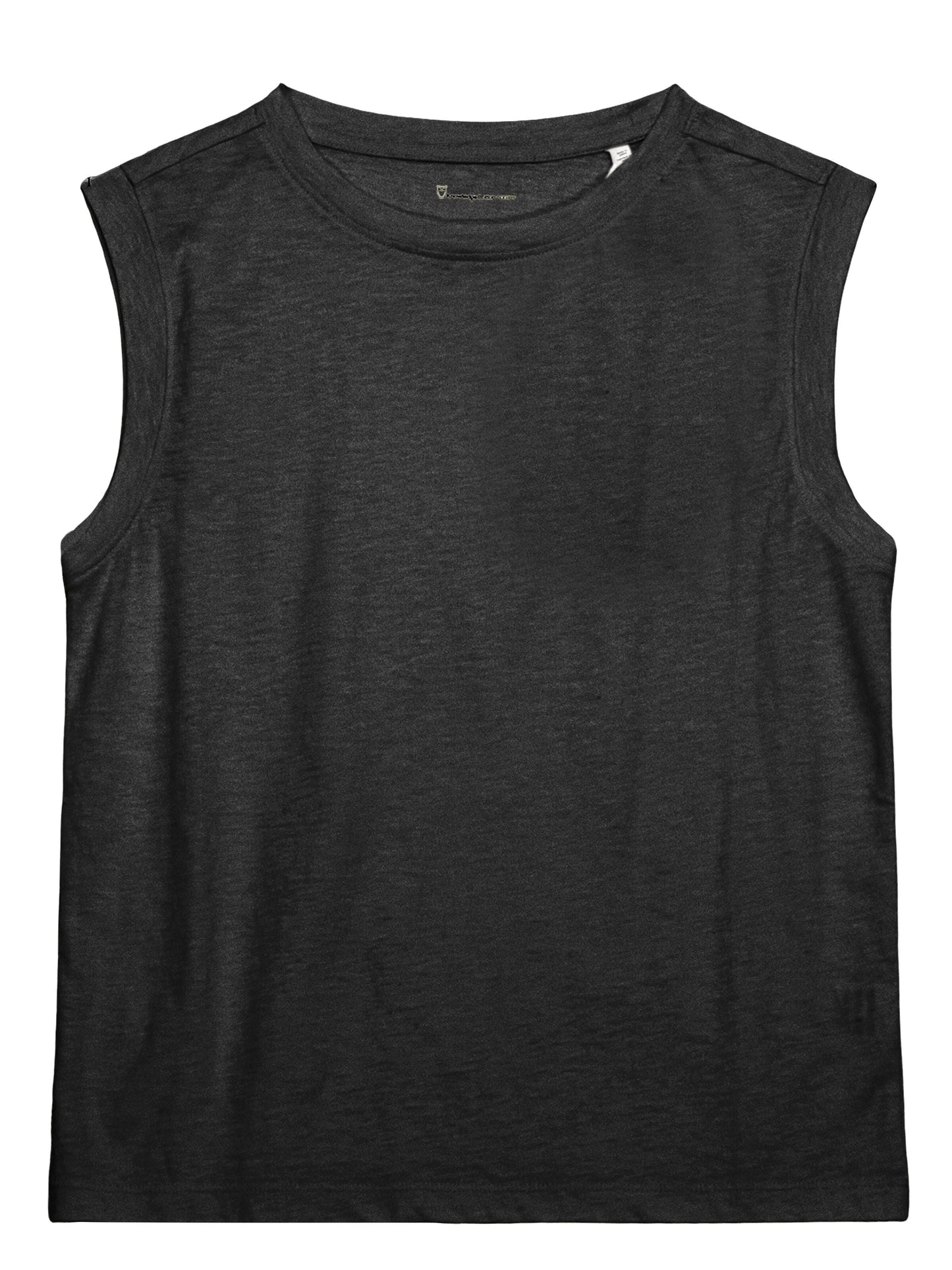 T-shirt en coton bio | Noir "loose fit jersey tank top black jet"