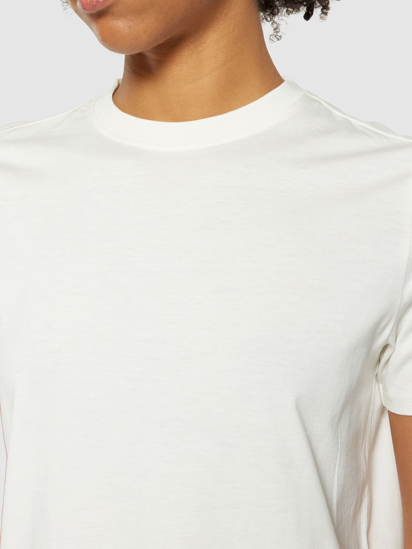 T-shirt en coton bio | écru "basic pima cotton t-shirt egret"