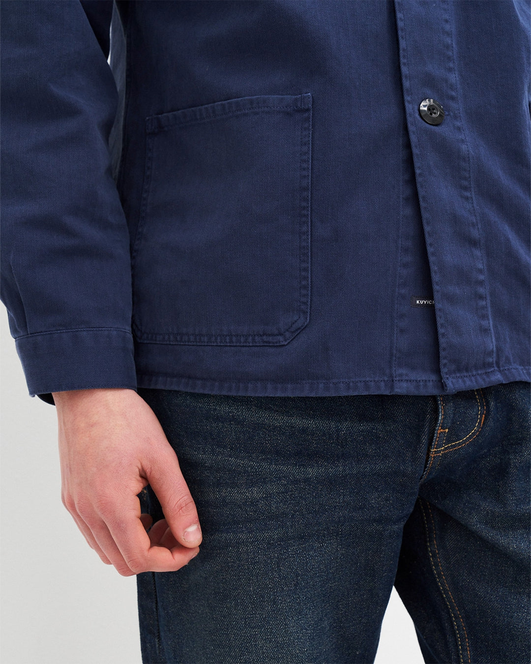 Veste worker en coton bio | bleu "peter worker jacket worker blue"
