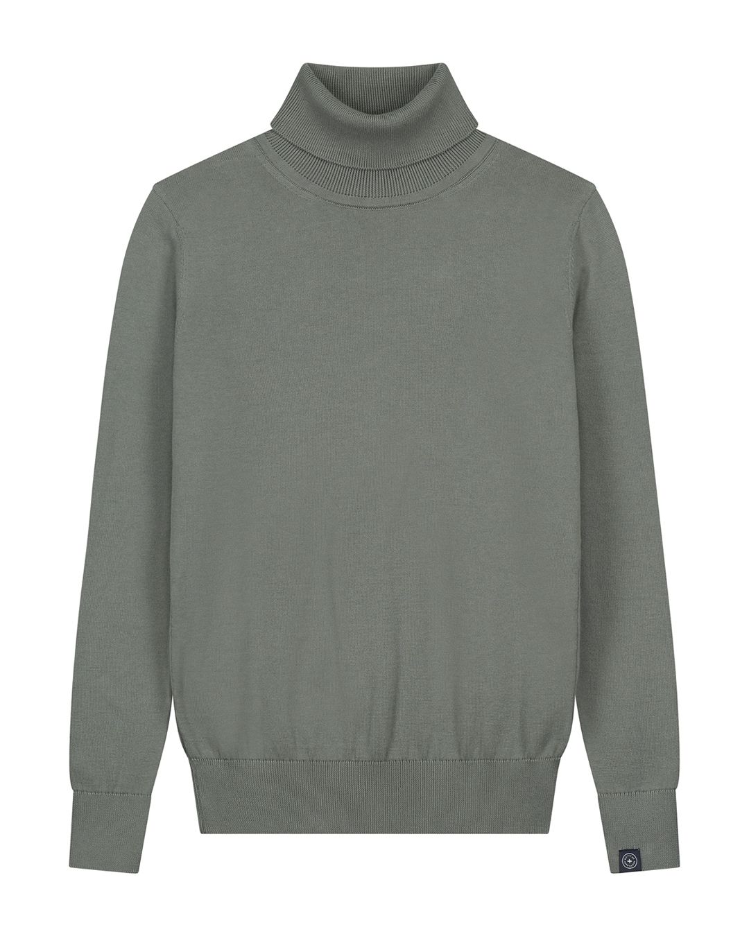 Pull col roulé en coton bio | vert "thomas turtleneck - cottage green"
