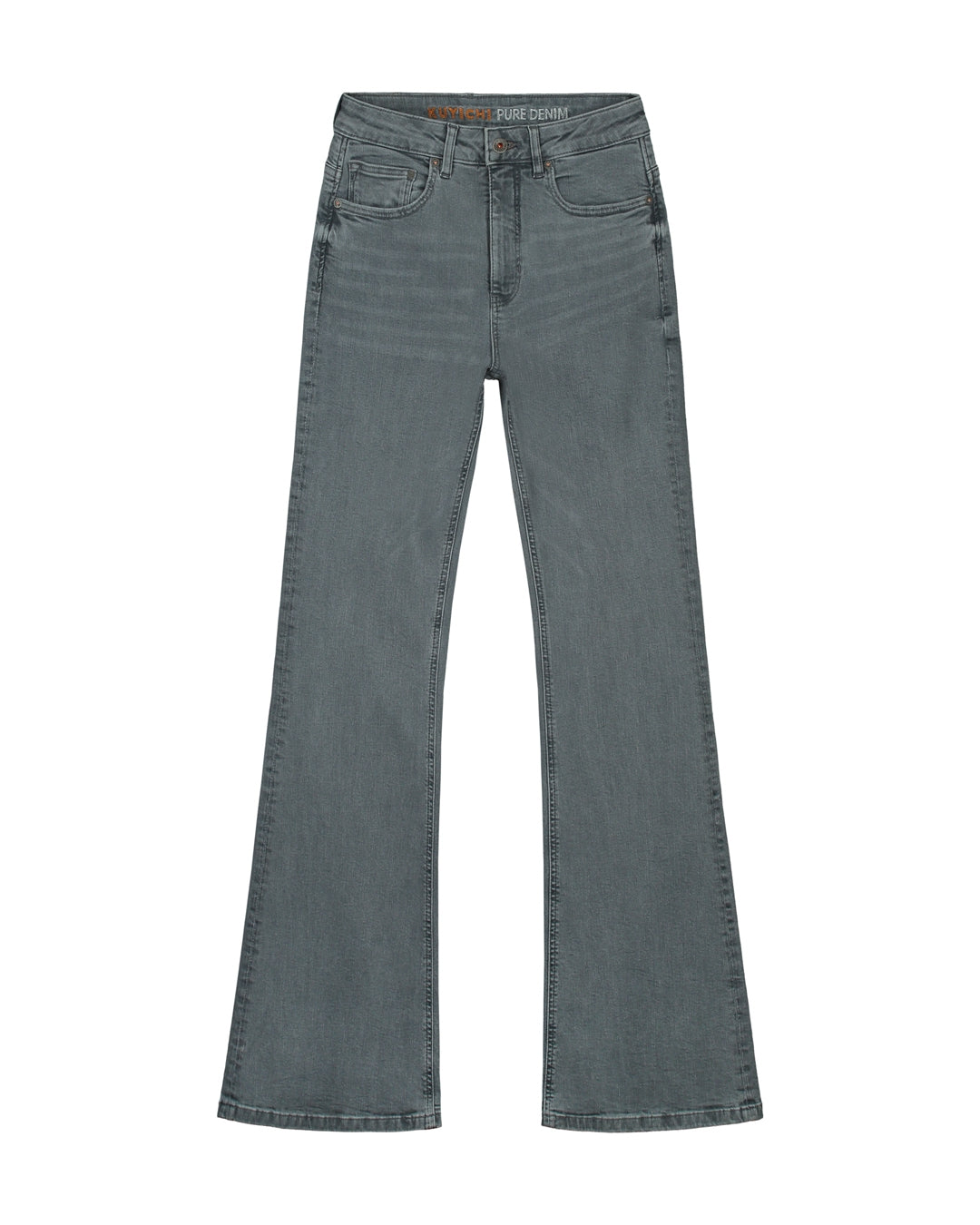 Jean flare en coton bio | gris clair "Lisette Flare Light Grey"