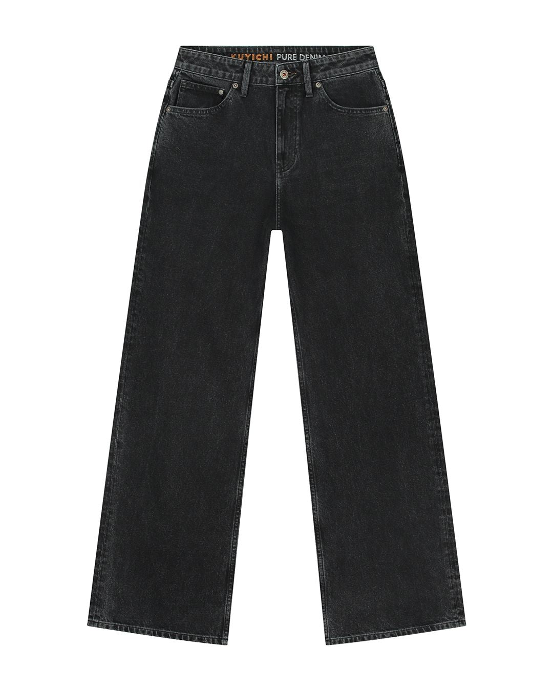 Jean ample en coton bio | noir "harper loose flare vintage black"