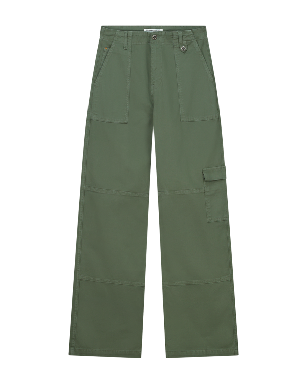 Pantalon ample cargo en coton bio | vert "carmen cargo moss green"