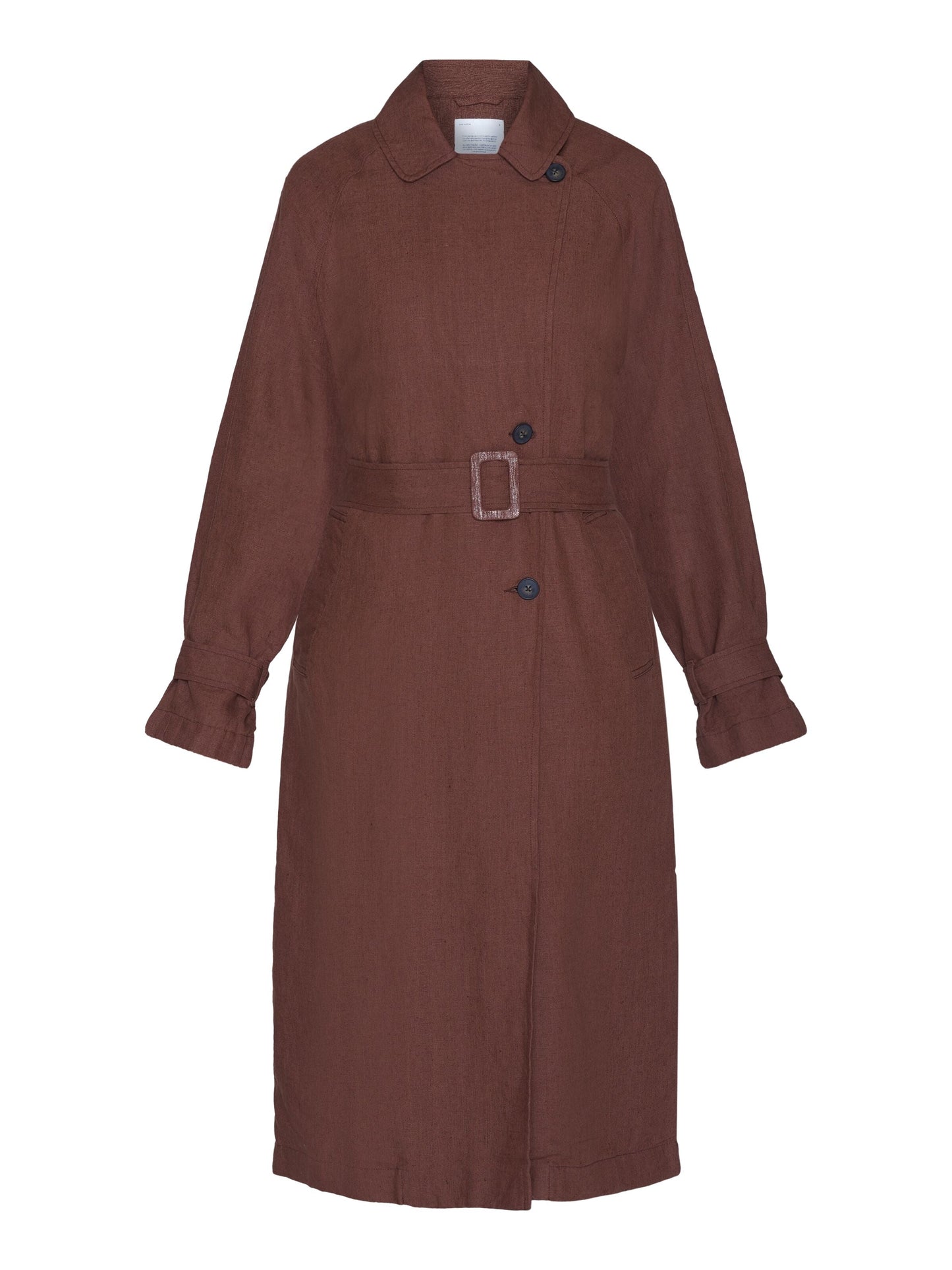 Trench-coat en lin bio | Marron "linen trenchcoat tiramisu"
