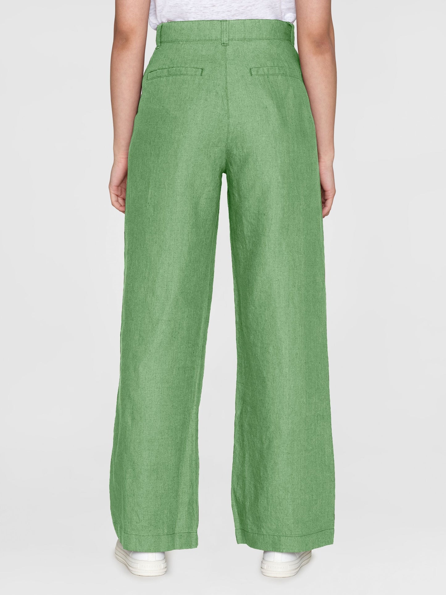 Pantalon ample en lin bio | Vert "posey wide mid-rise shale green"