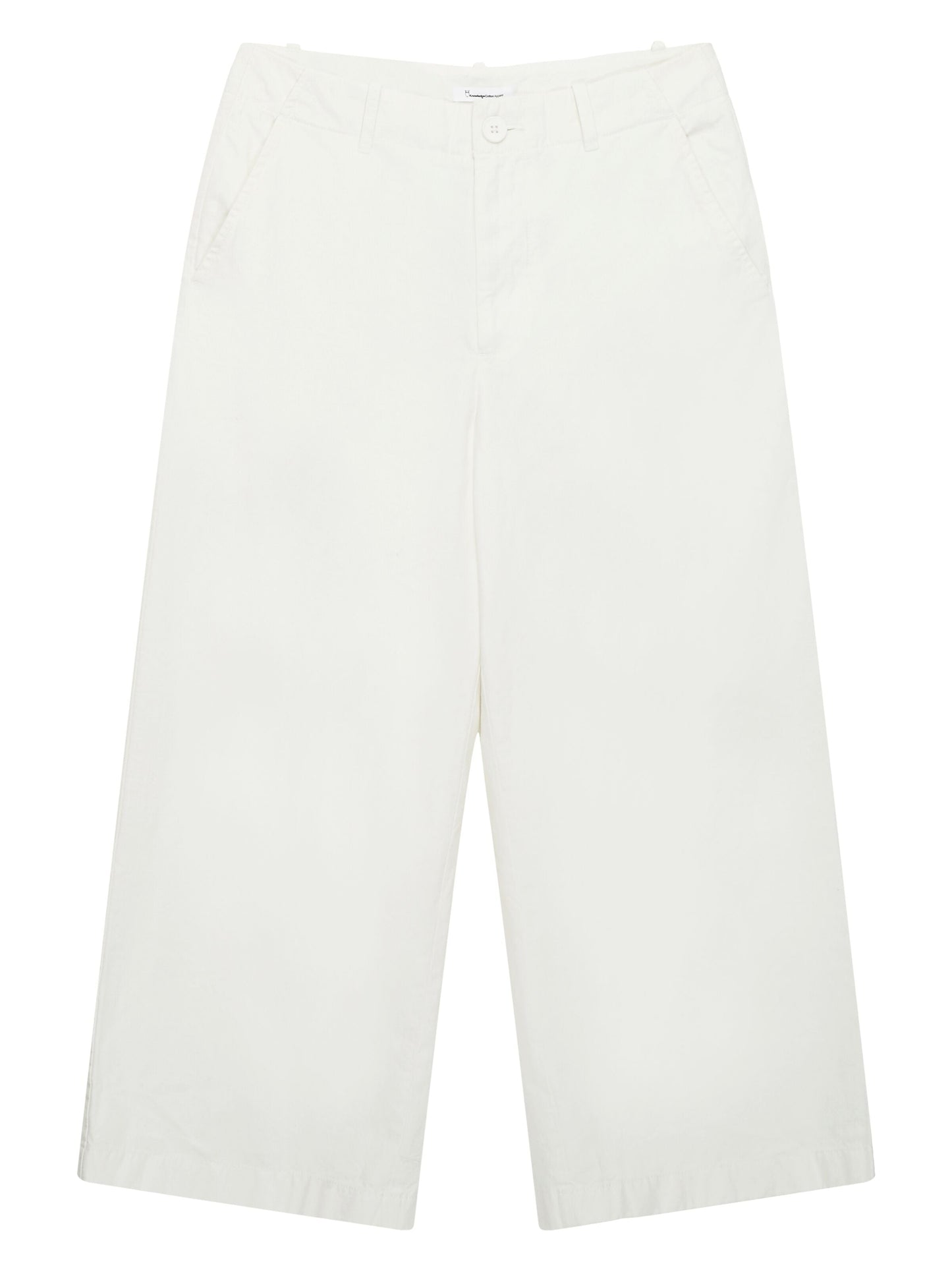 Pantalon ample en coton bio | Blanc "posey mid-rise wide slub yarn egret"