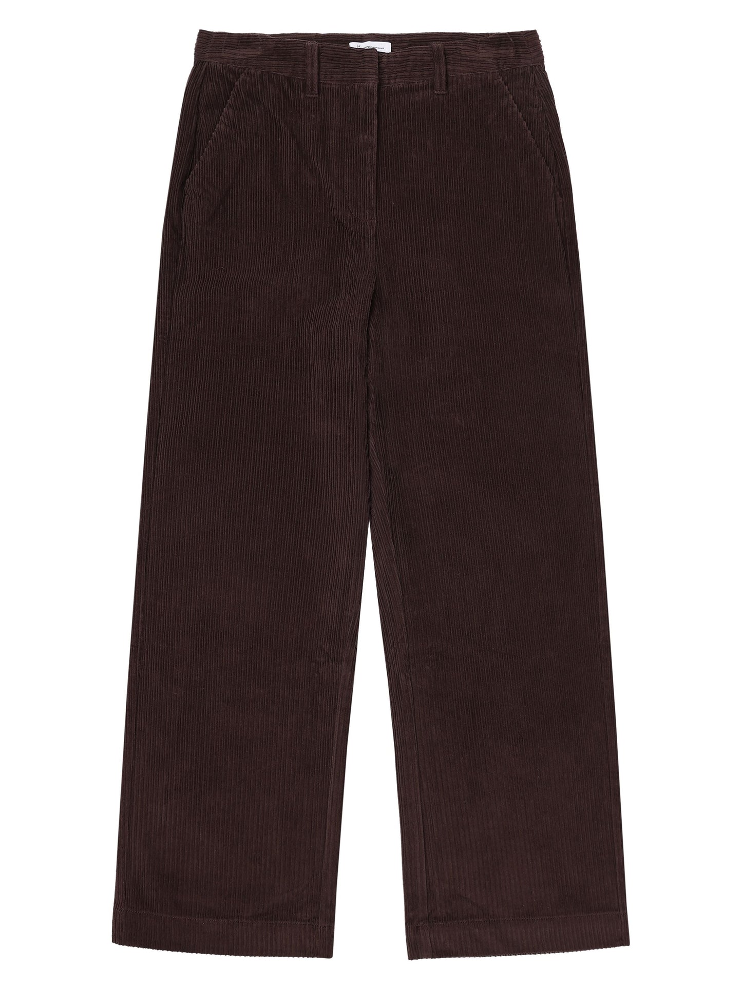 Pantalon ample velours en coton bio | marron "posey wide high-rise irregular corduroy pant chocolate plum"
