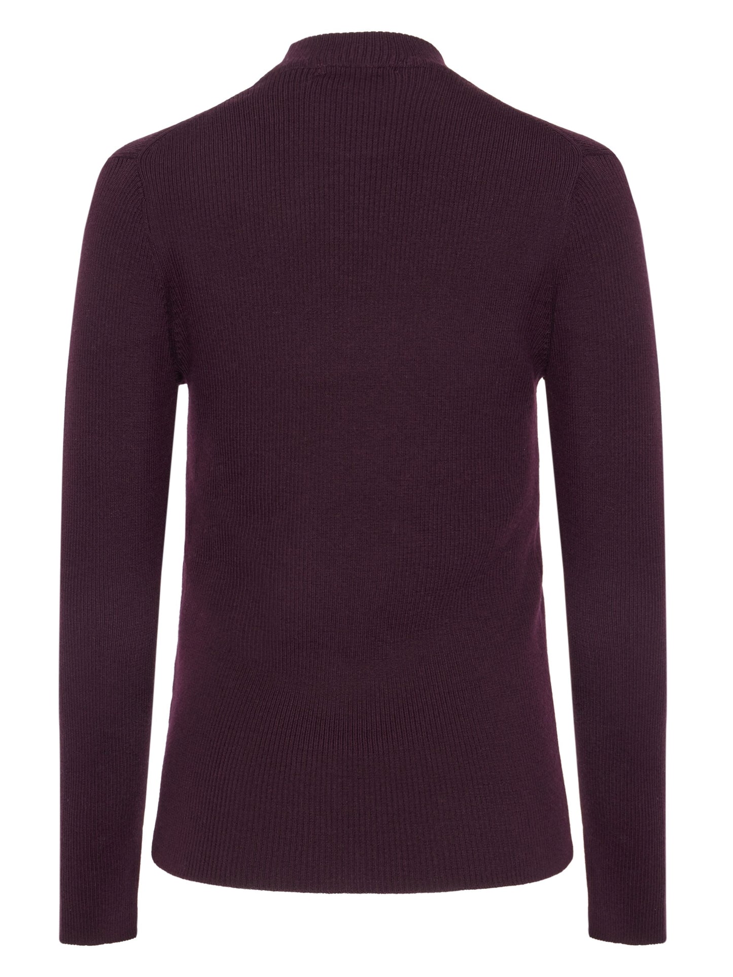 Pull côtelé en laine mérinos | prune "merino wool rib knit rws - fig"