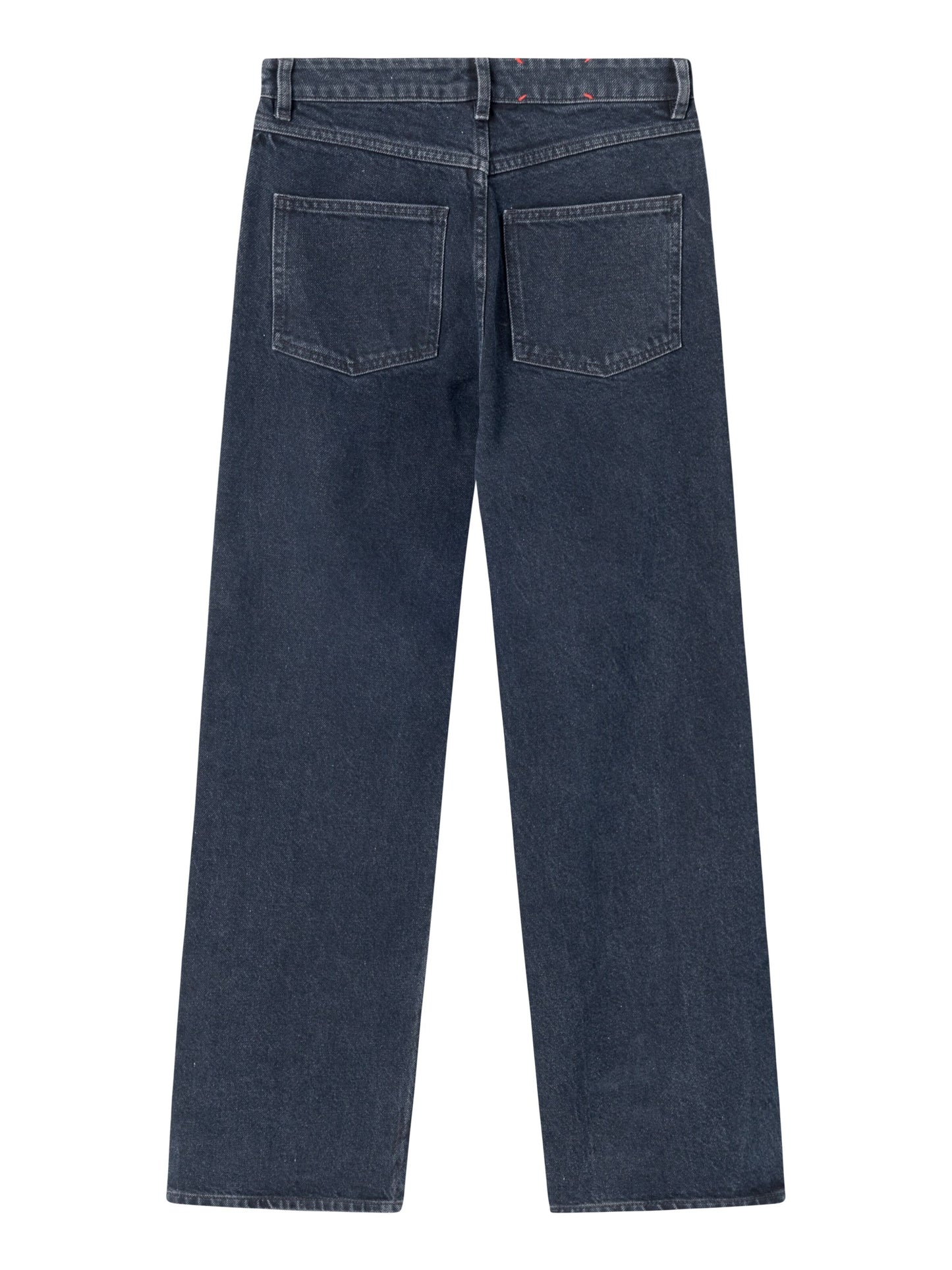 Jean ample noir délavé en coton recyclé - gale straight mid-rise overdyed black